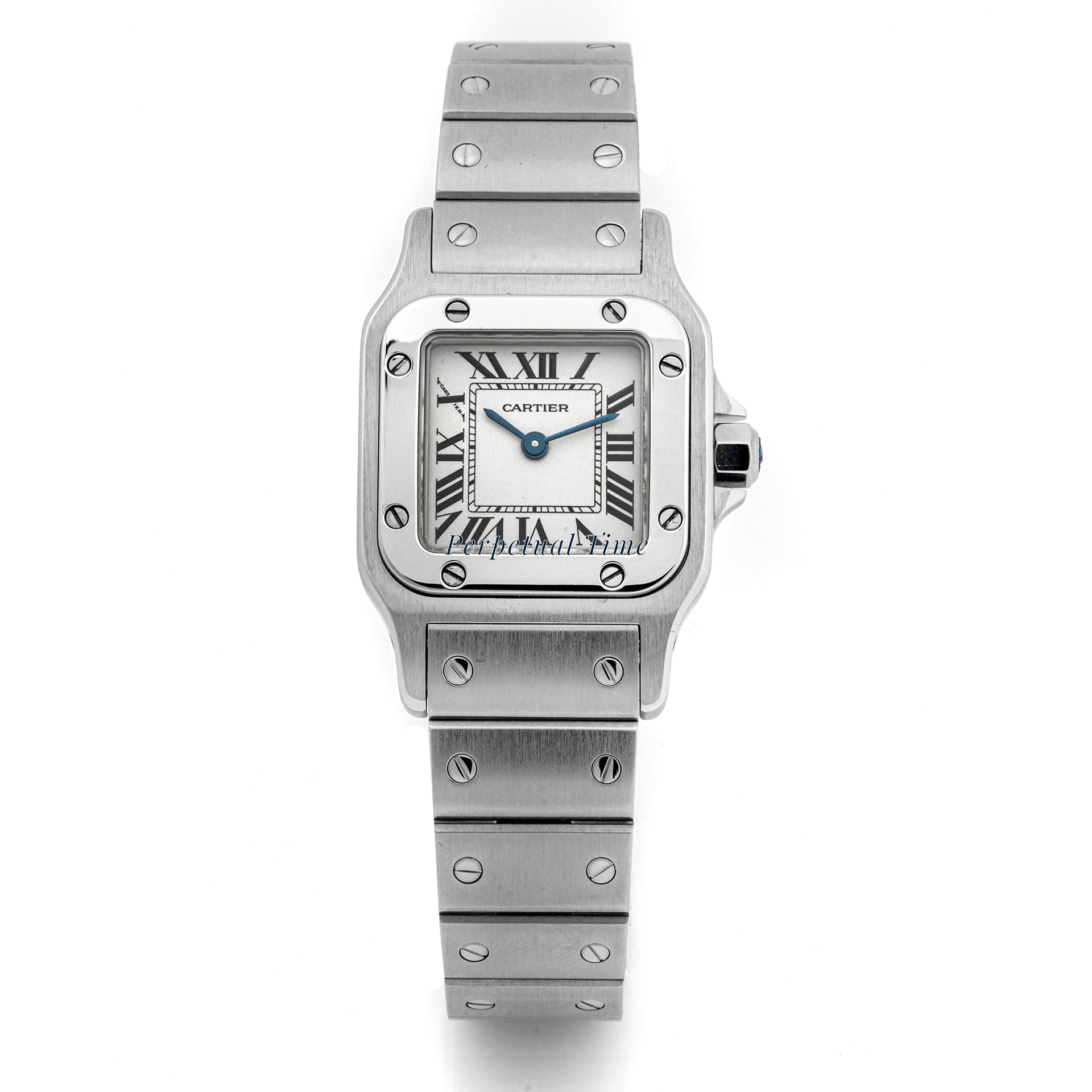 Cartier Santos Galbée 24 mm Stainless Steel 1565 Off-white  Dial | Roman Numerals hour markers, Screw Set bezel