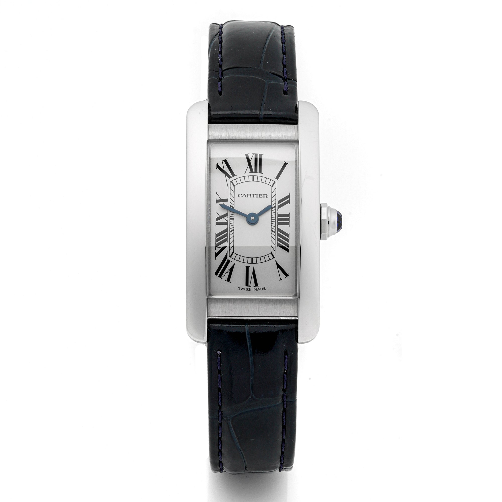 Cartier Tank Américaine 34.8 x 19 mm Stainless Steel 4274 Silver  Dial | Roman Numerals hour markers, Smooth bezel
