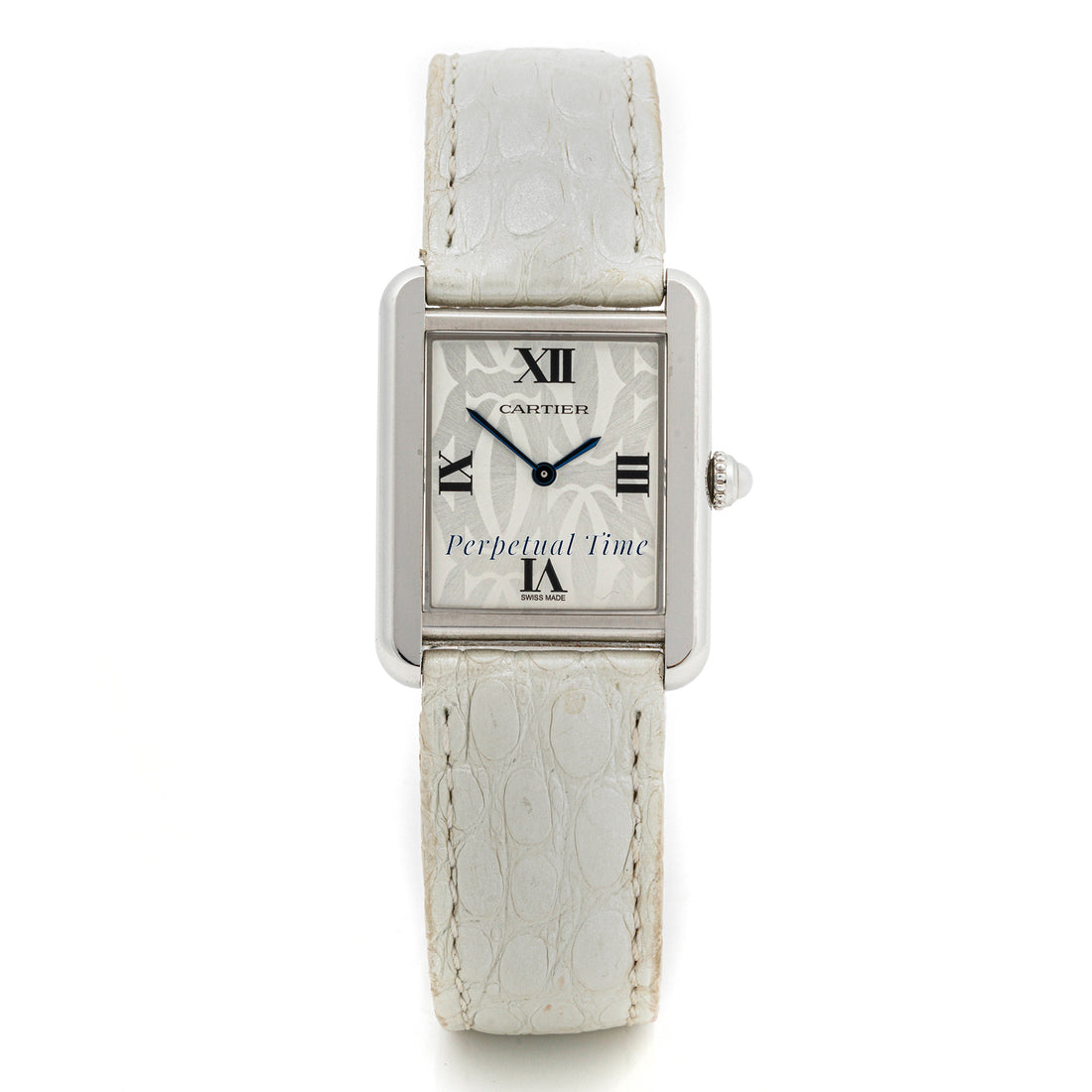 Cartier Tank Solo 24 x 31 mm Stainless Steel 2716 Silver  Dial | Roman Numerals hour markers, Smooth bezel