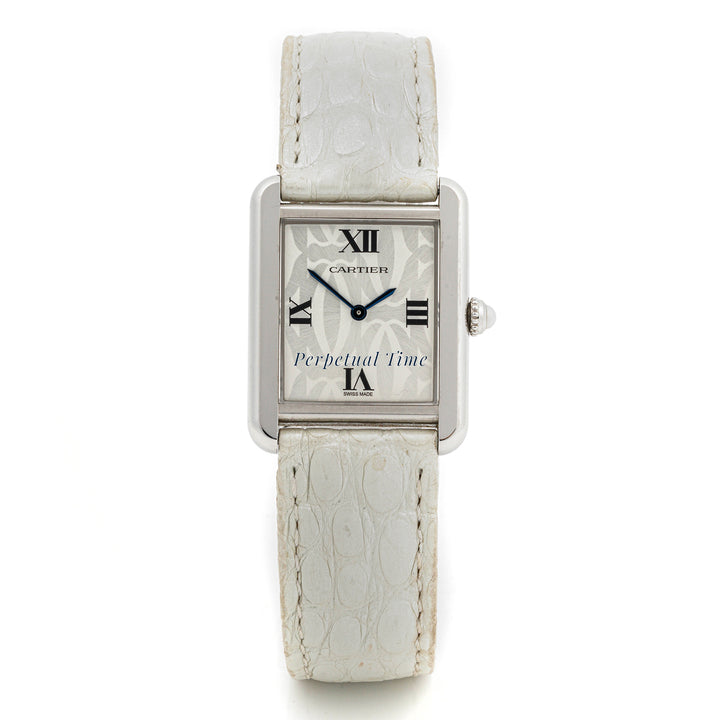 Cartier Tank Solo 24 x 31 mm Stainless Steel 2716 Silver  Dial | Roman Numerals hour markers, Smooth bezel