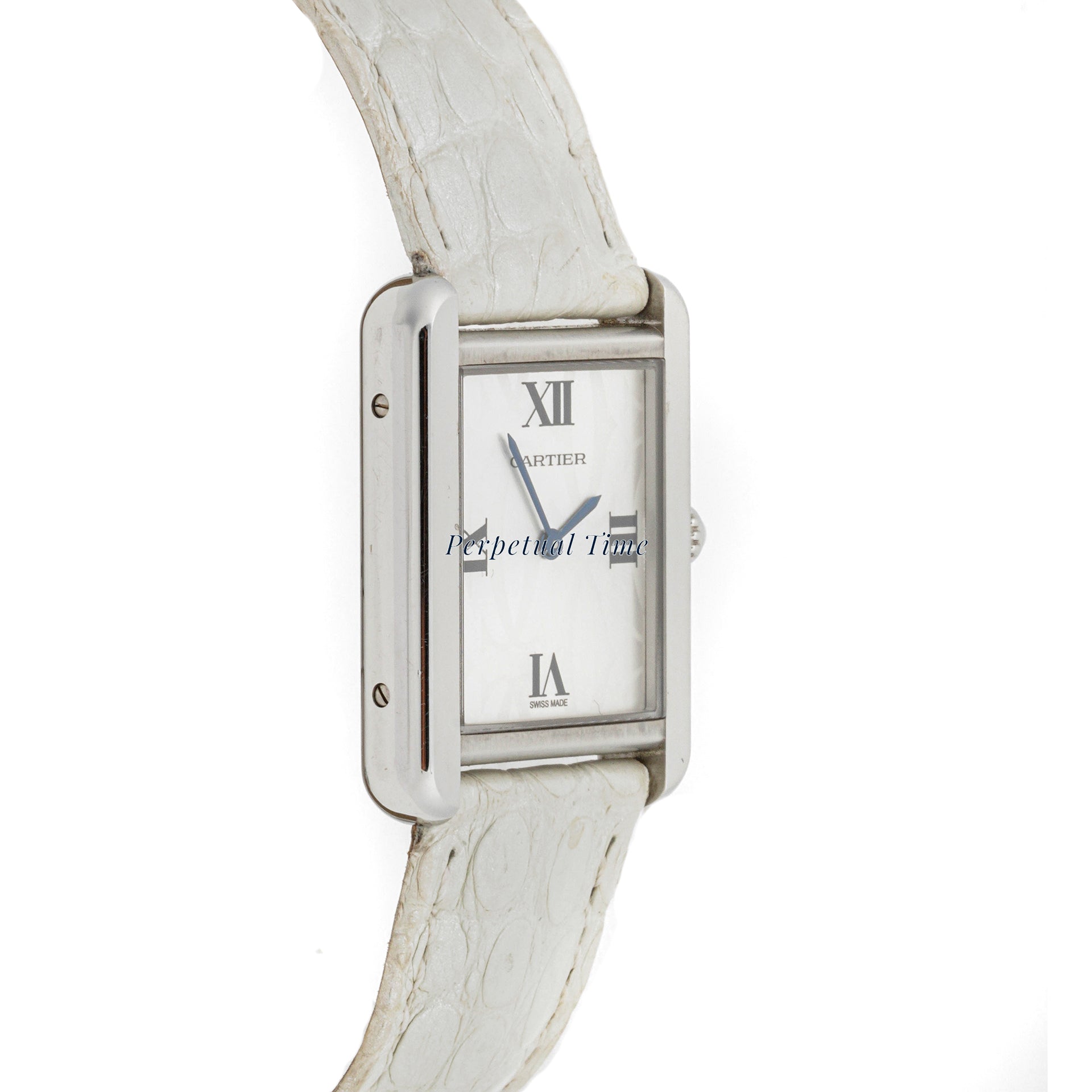 Cartier Tank Solo 24 x 31 mm Stainless Steel 2716 Silver  Dial | Roman Numerals hour markers, Smooth bezel