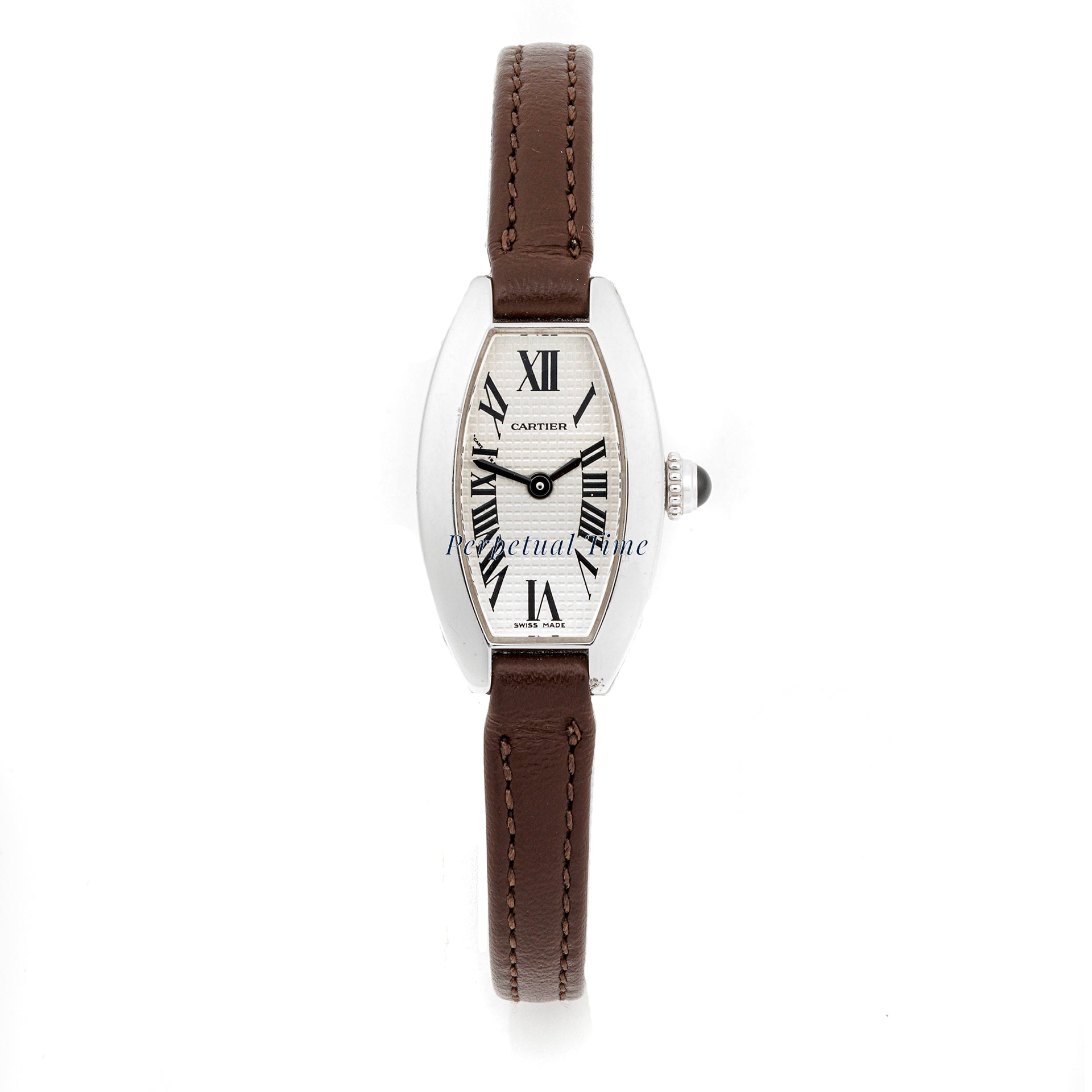 Cartier Mini Tonneau 16 mm x 27 mm White Gold 2545 Off-white  Dial | Roman Numerals hour markers