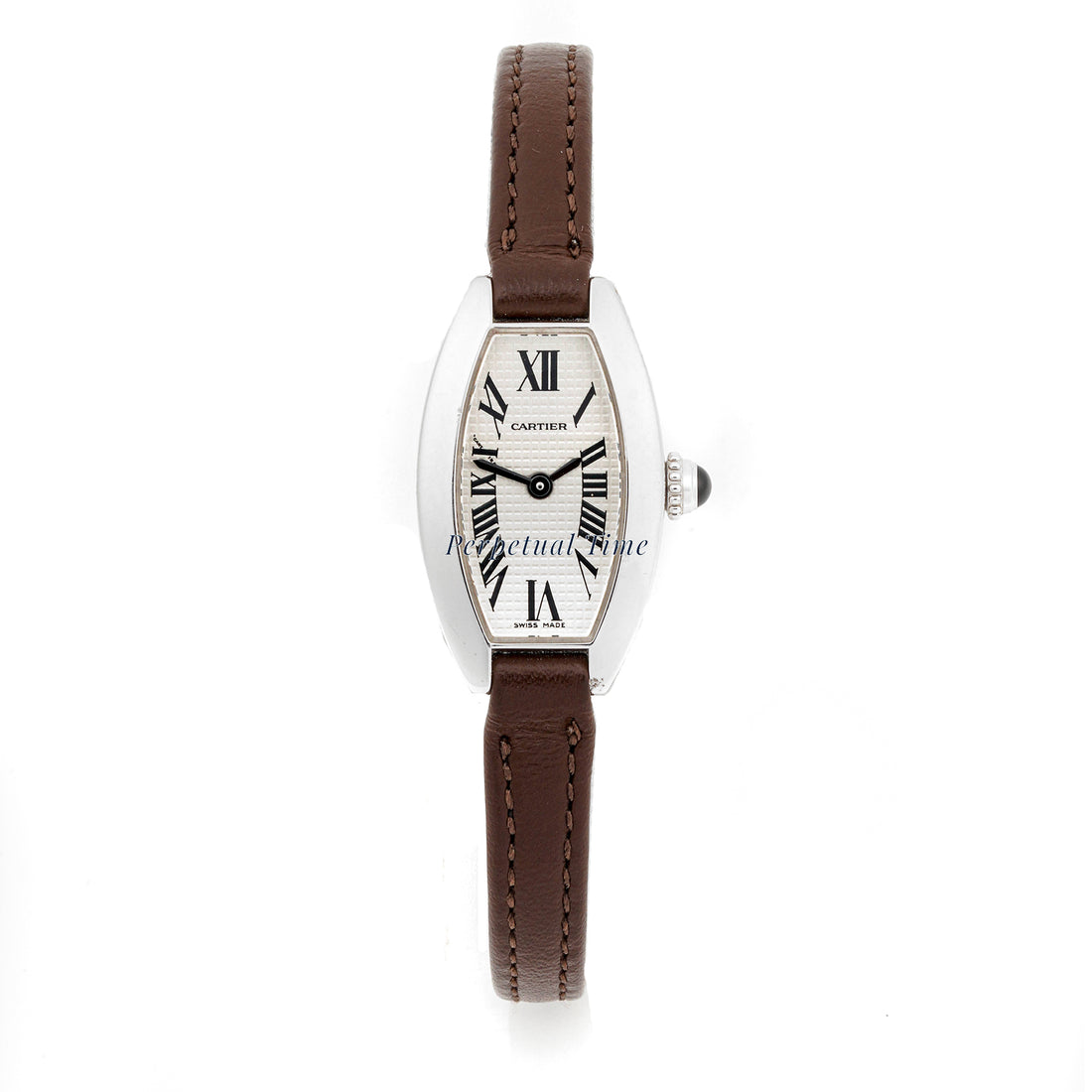 Cartier Mini Tonneau 16 mm x 27 mm White Gold 2545 Off-white  Dial | Roman Numerals hour markers