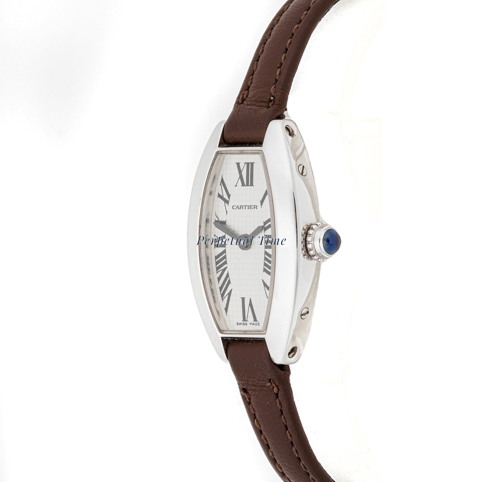 Cartier Mini Tonneau 16 mm x 27 mm White Gold 2545 Off-white  Dial | Roman Numerals hour markers