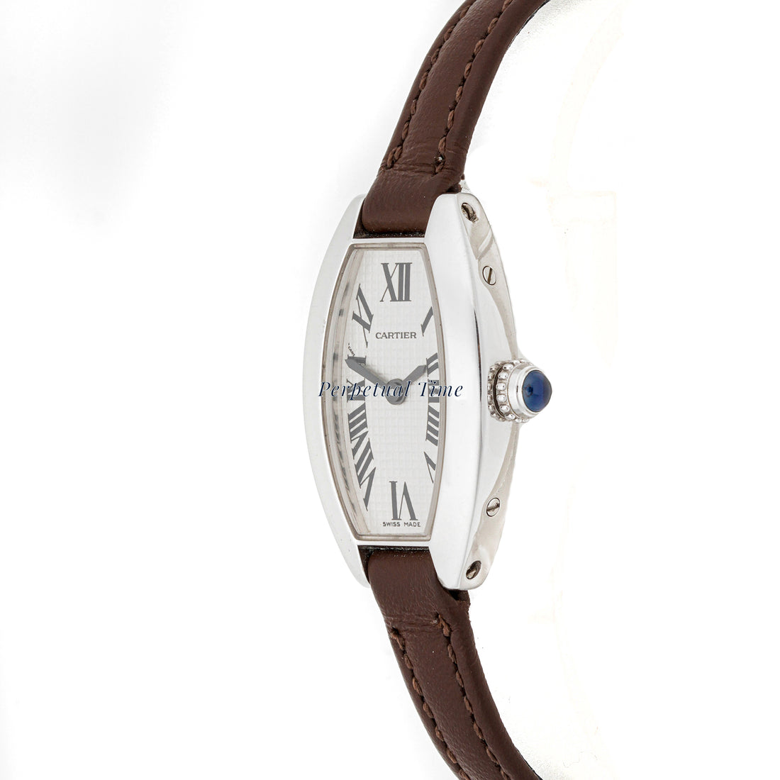 Cartier Mini Tonneau 16 mm x 27 mm White Gold 2545 Off-white  Dial | Roman Numerals hour markers