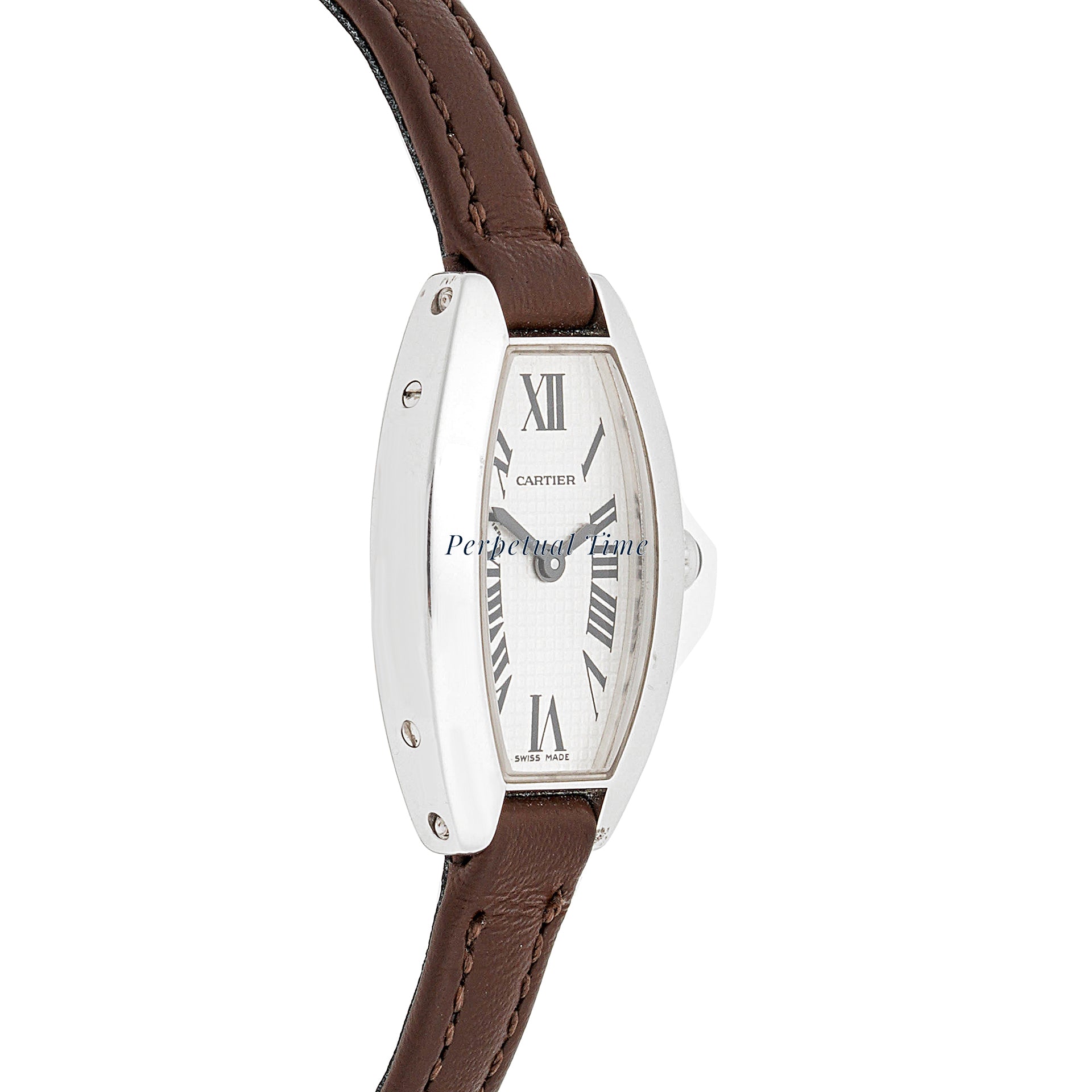 Cartier Mini Tonneau 16 mm x 27 mm White Gold 2545 Off-white  Dial | Roman Numerals hour markers