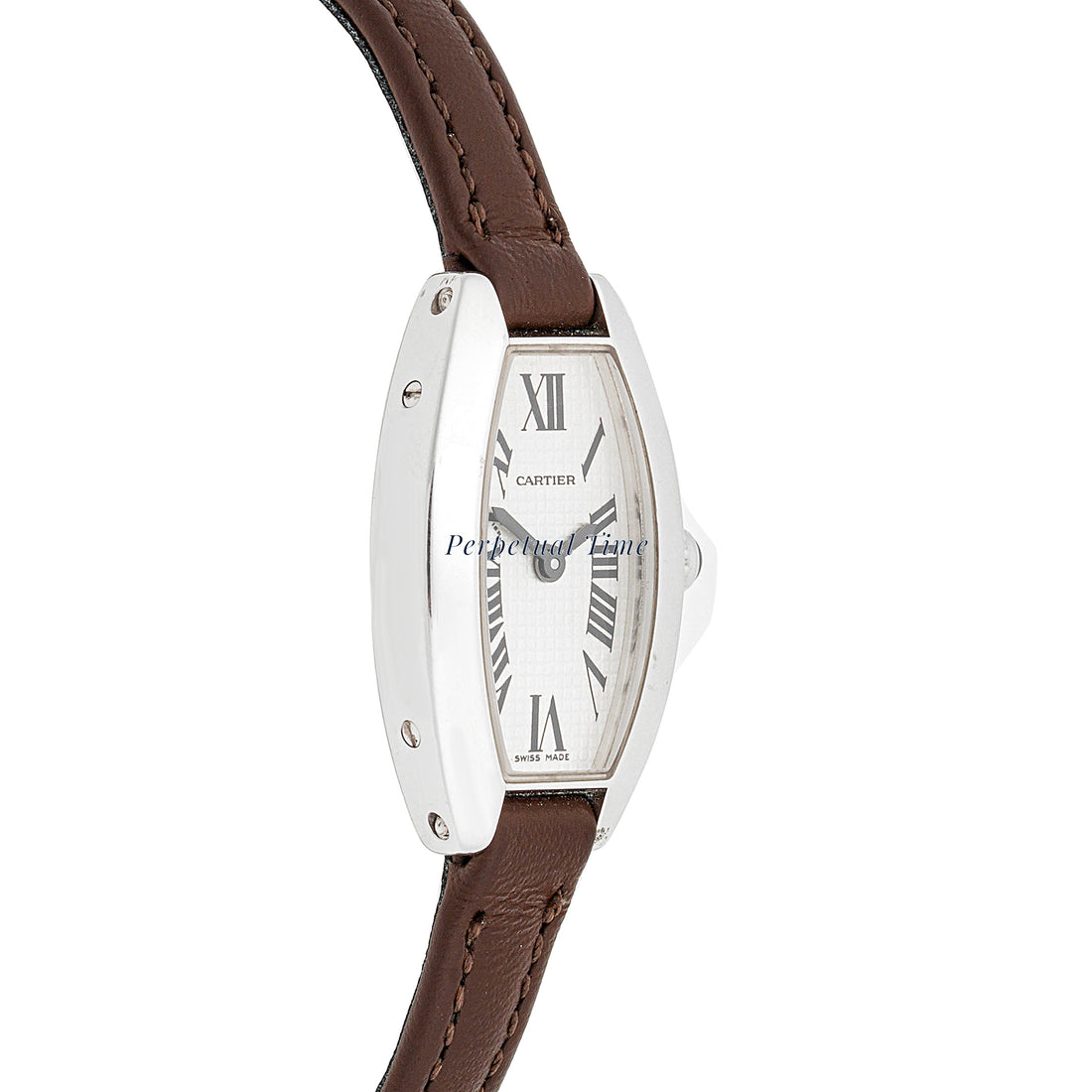 Cartier Mini Tonneau 16 mm x 27 mm White Gold 2545 Off-white  Dial | Roman Numerals hour markers