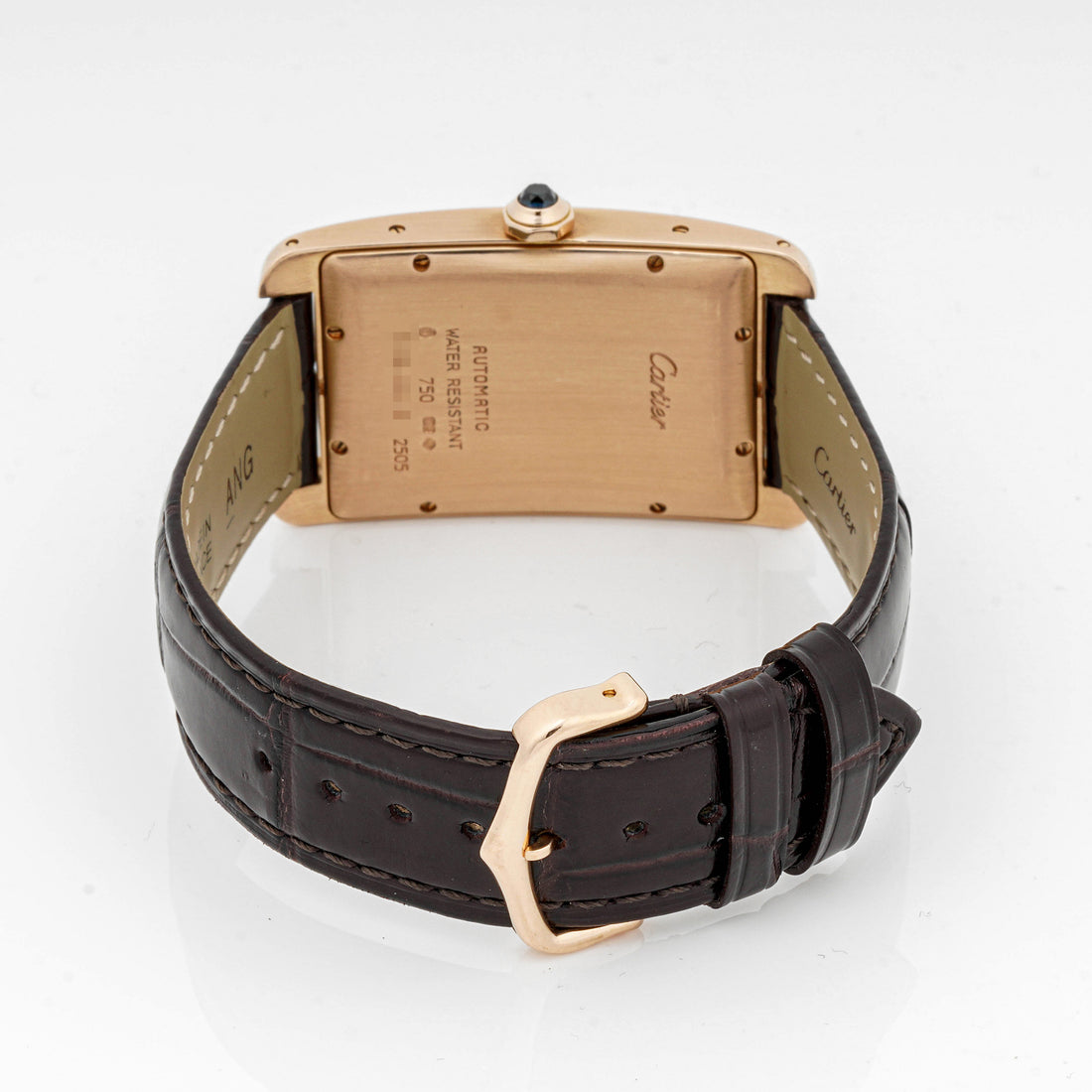 Cartier Tank Américaine 27 mm x 45 mm Rose Gold 2505 Off-white  Dial | Roman Numerals hour markers, Smooth bezel