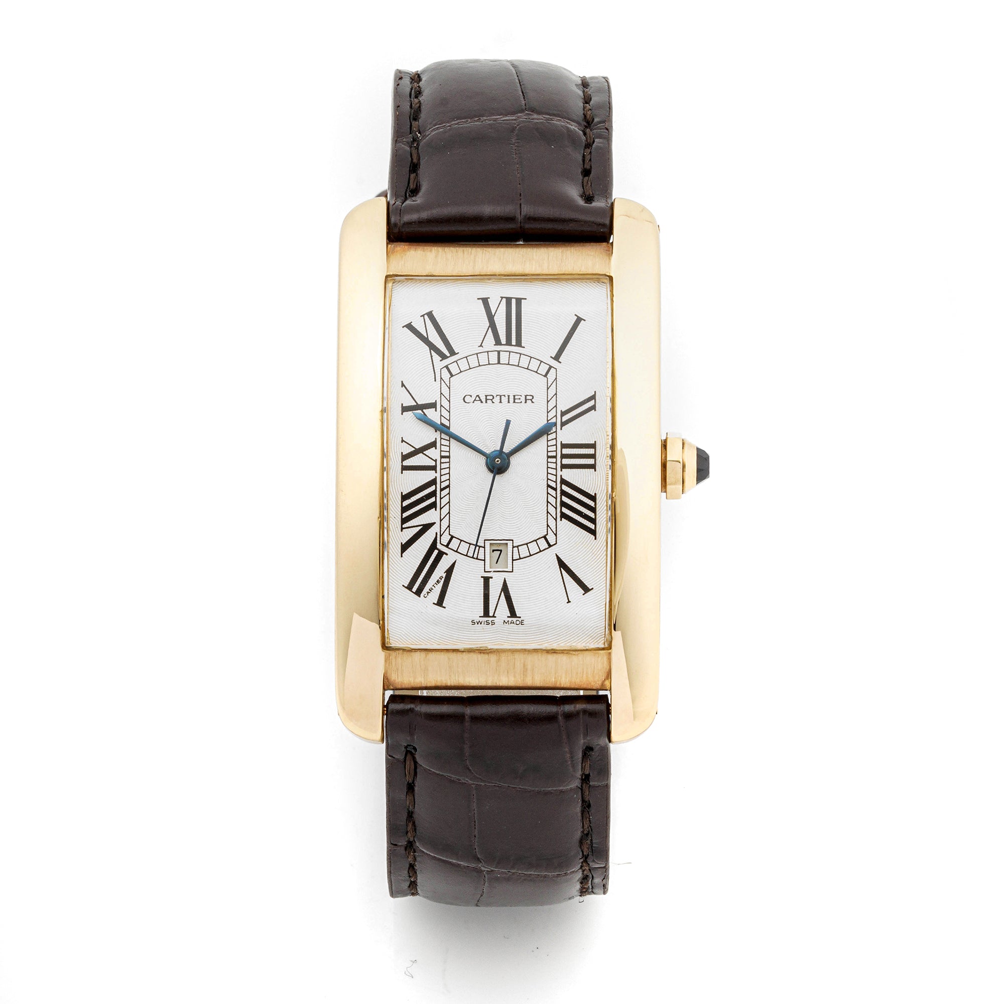 Cartier Tank Américaine 27 x 45 mm Yellow Gold 1740 Off-white  Dial | Roman Numerals hour markers