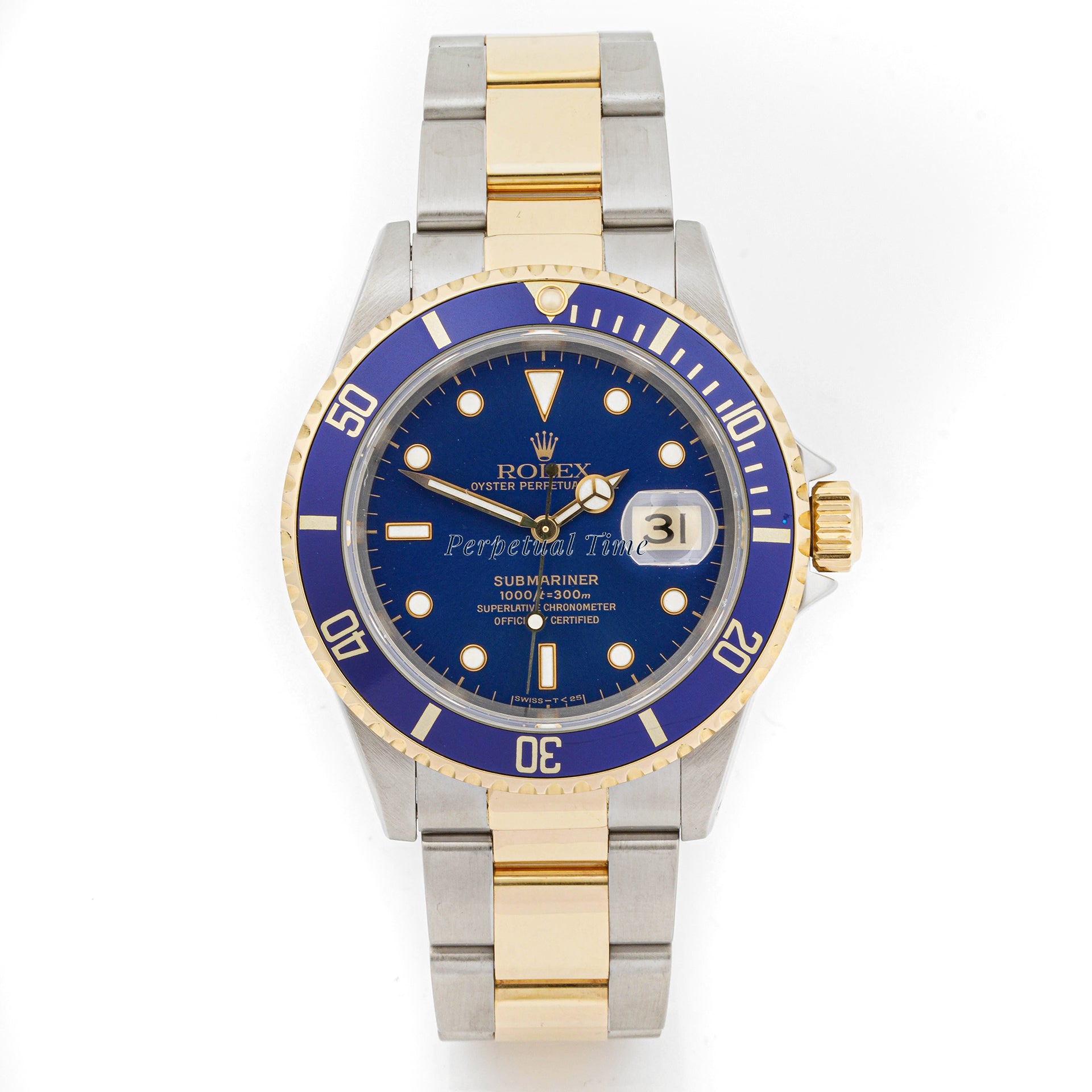 Rolex Submariner Blue Dial on Oyster band 16613Lb Papers