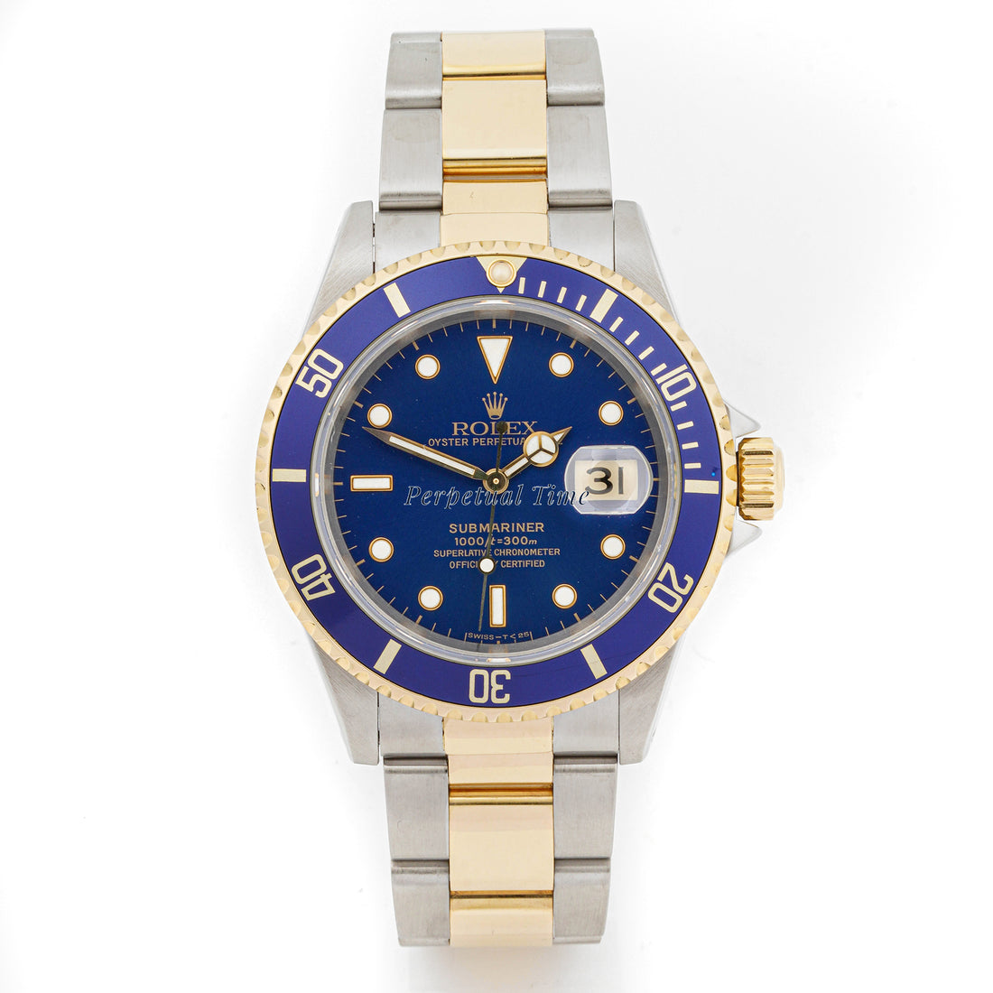 Rolex Submariner Blue Dial on Oyster band 16613Lb Papers