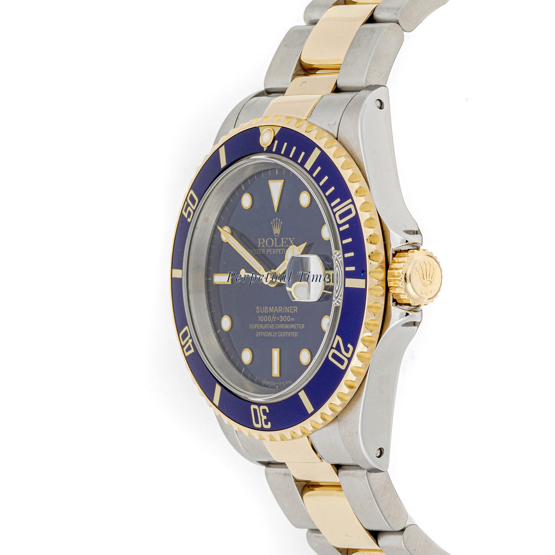 Rolex Submariner Blue Dial on Oyster 16613Lb Papers