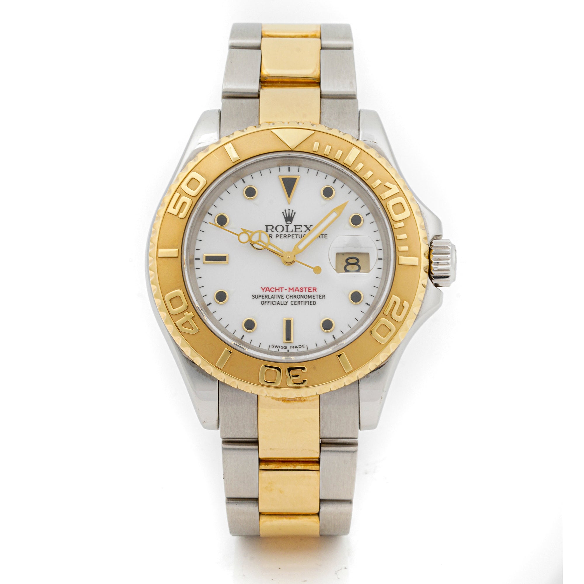 Rolex Yacht-Master 40mm Yellow Gold & Stainless Steel 16623 White Dial | Yellow gold bezel| Oyster band