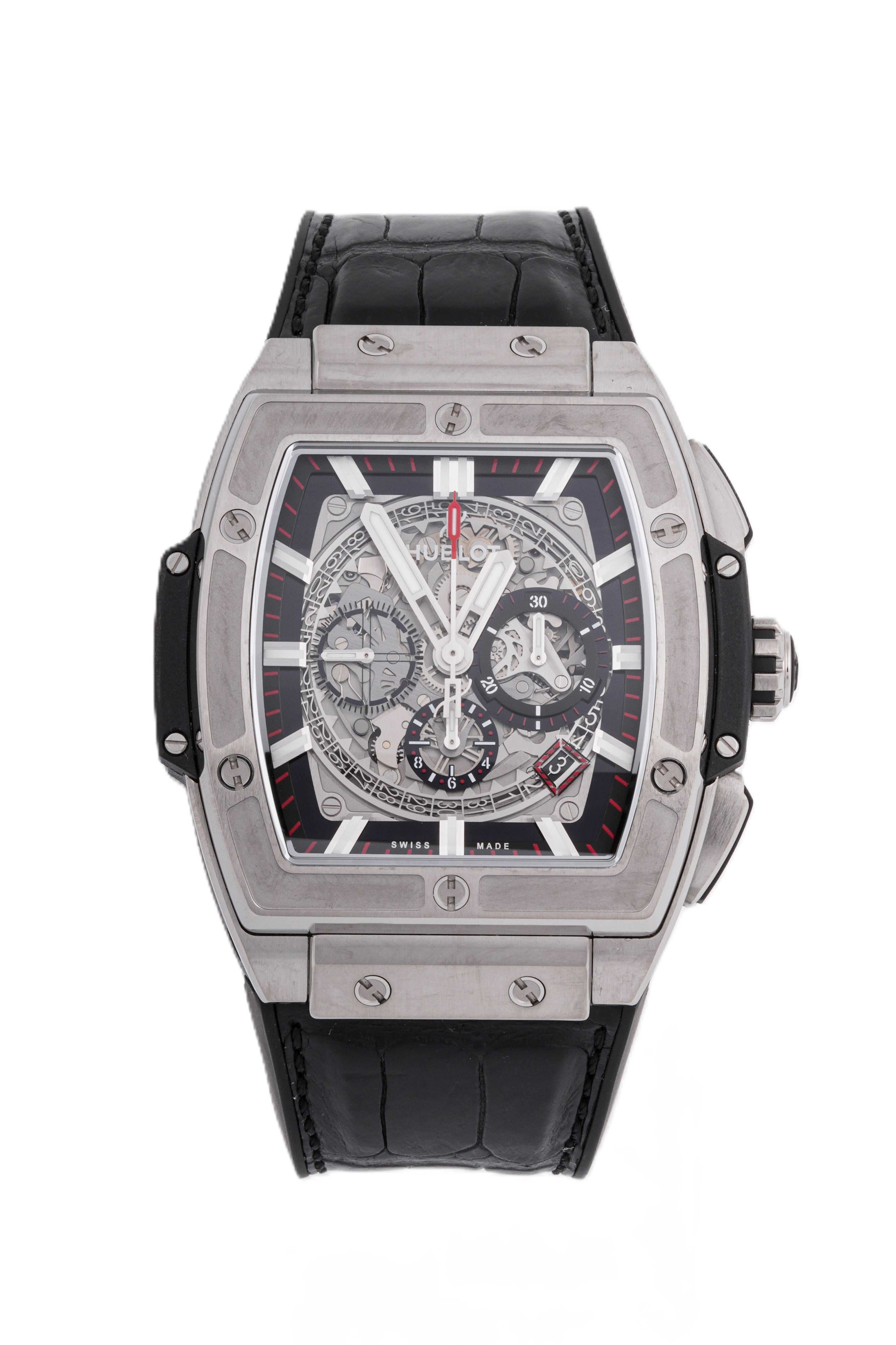 HUBLOT SPIRIT OF BIG BANG TITANIUM | SKELETON DIAL | LEATHER STRAP|