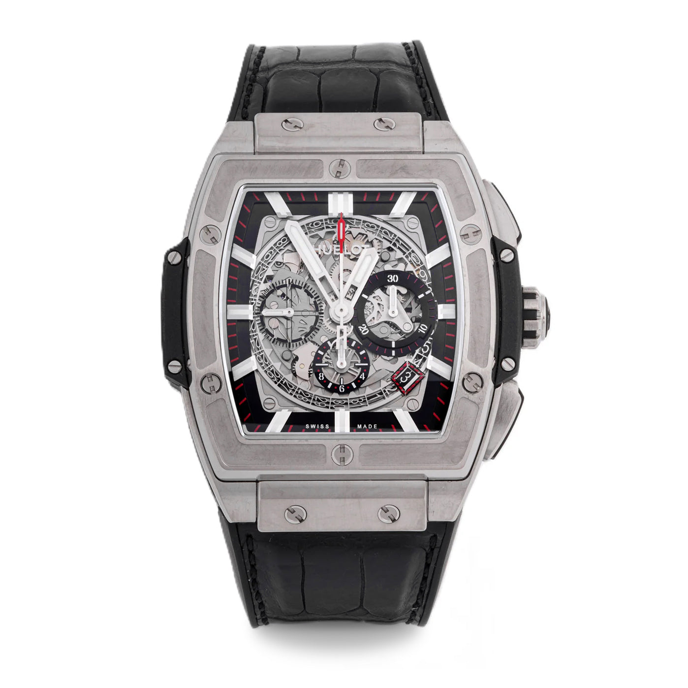 HUBLOT SPIRIT OF BIG BANG TITANIUM | SKELETON DIAL | LEATHER STRAP|