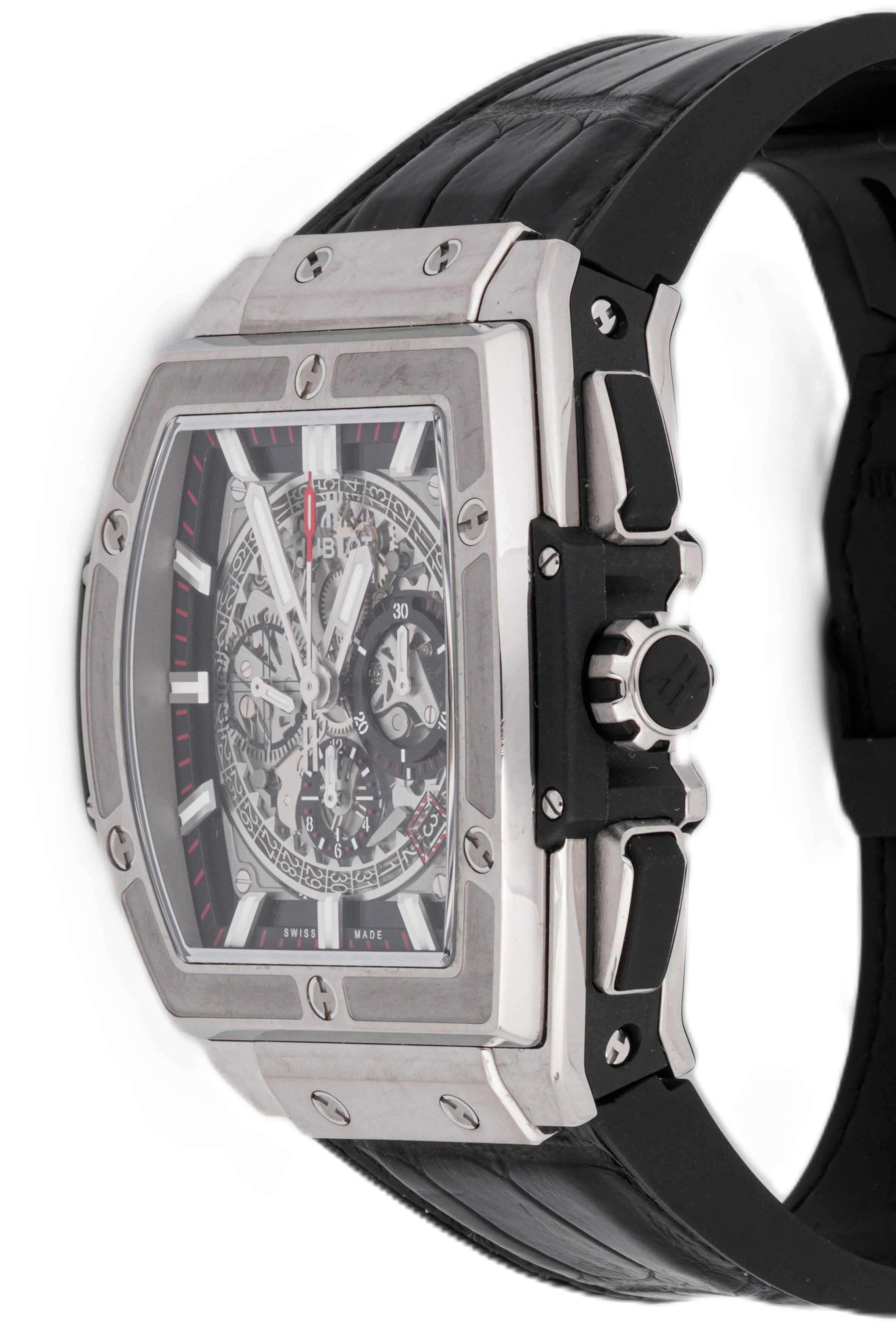HUBLOT SPIRIT OF BIG BANG TITANIUM | SKELETON DIAL | LEATHER STRAP|