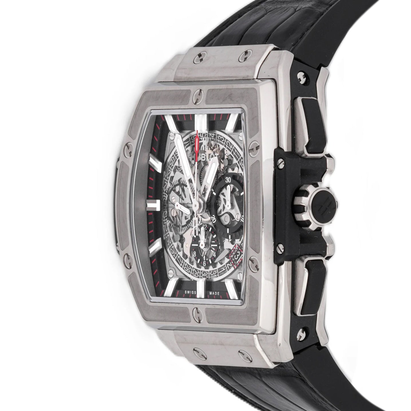 HUBLOT SPIRIT OF BIG BANG TITANIUM | SKELETON DIAL | LEATHER STRAP|