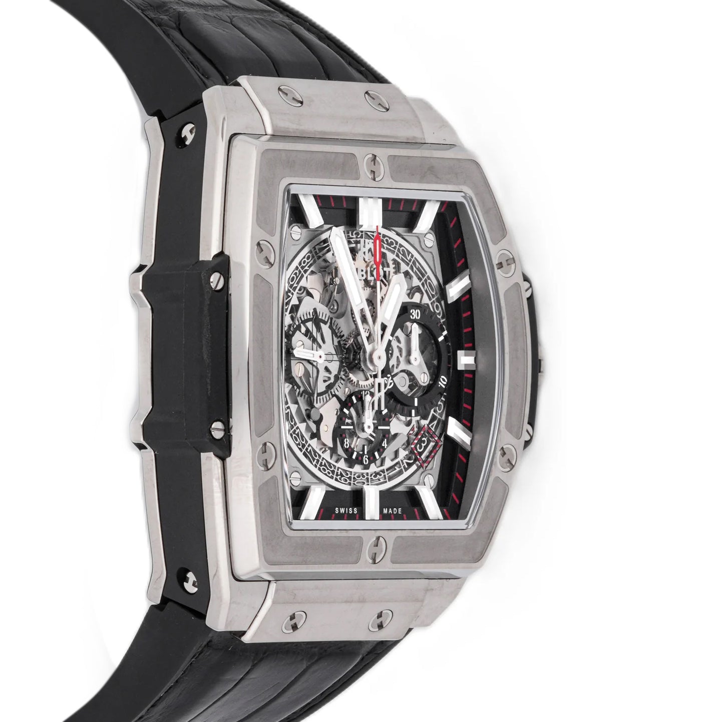 HUBLOT SPIRIT OF BIG BANG TITANIUM | SKELETON DIAL | LEATHER STRAP|
