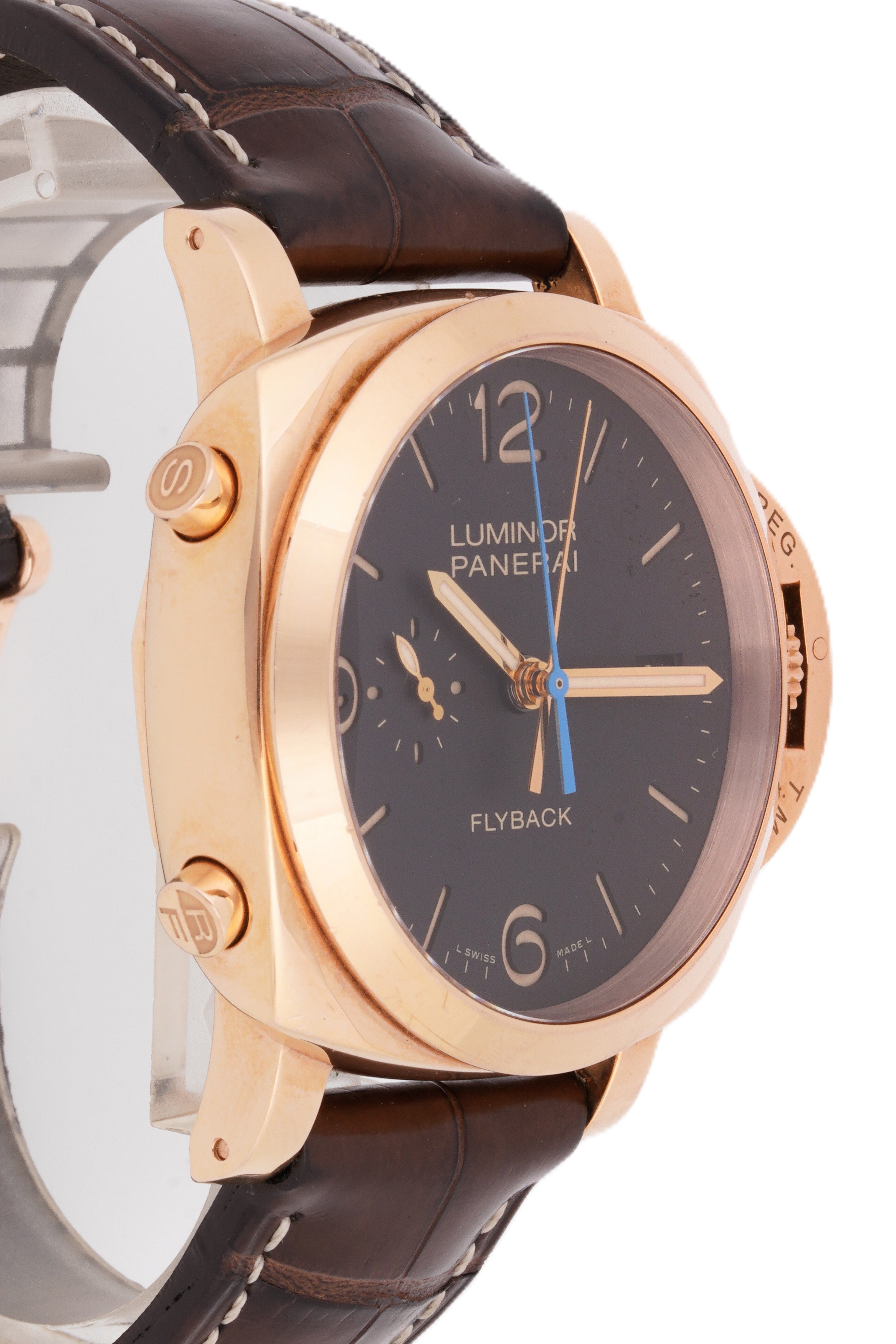 PANERAI LUMINOR ROSE GOLD| BLACK DIAL | LEATHER STRAP|