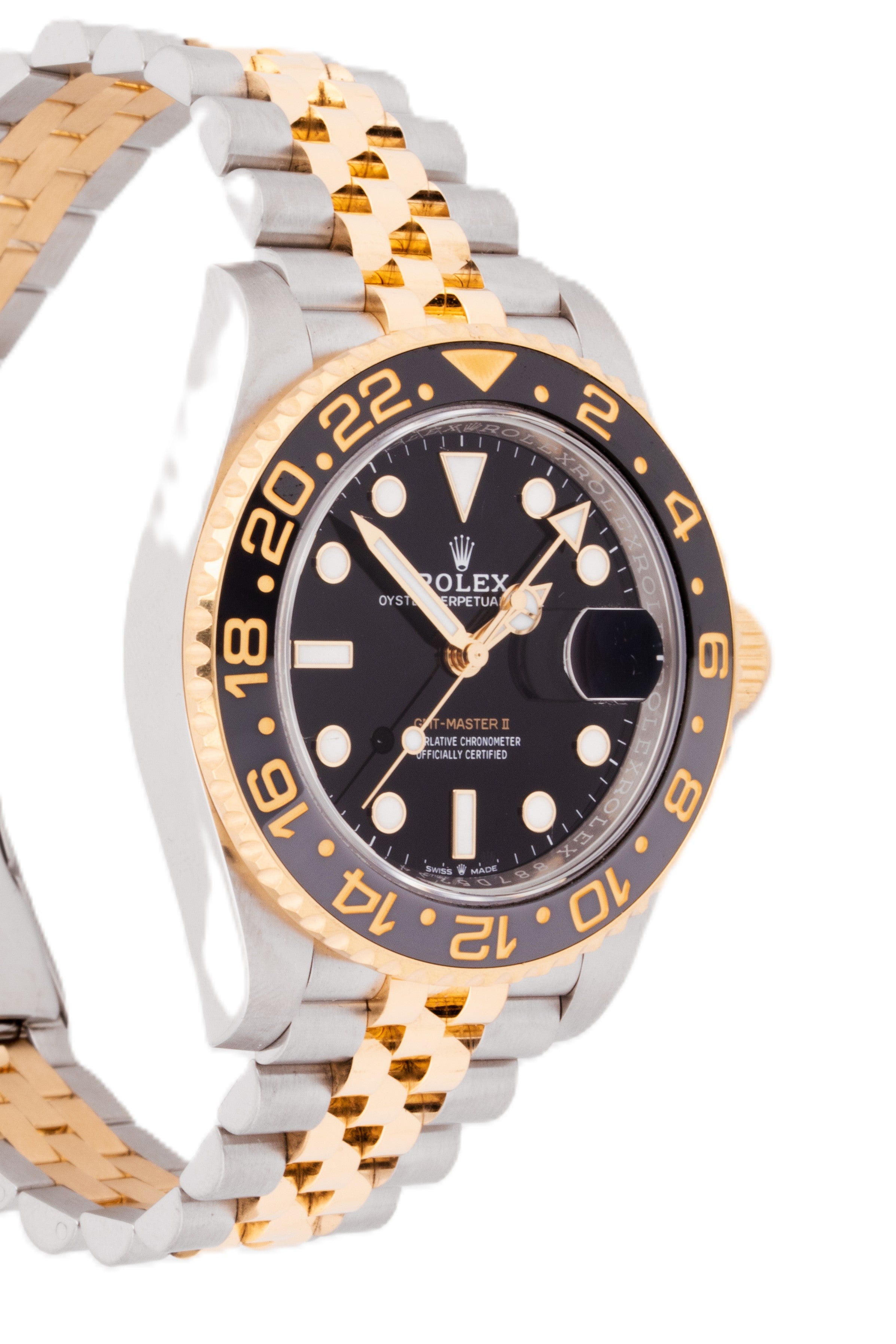 Rolex GMT Master II 41mm STAINLESS STEEL & YELLOW GOLD 126713GRNR Black Dial | Luminus Hour Markers | Ceramic Bezel