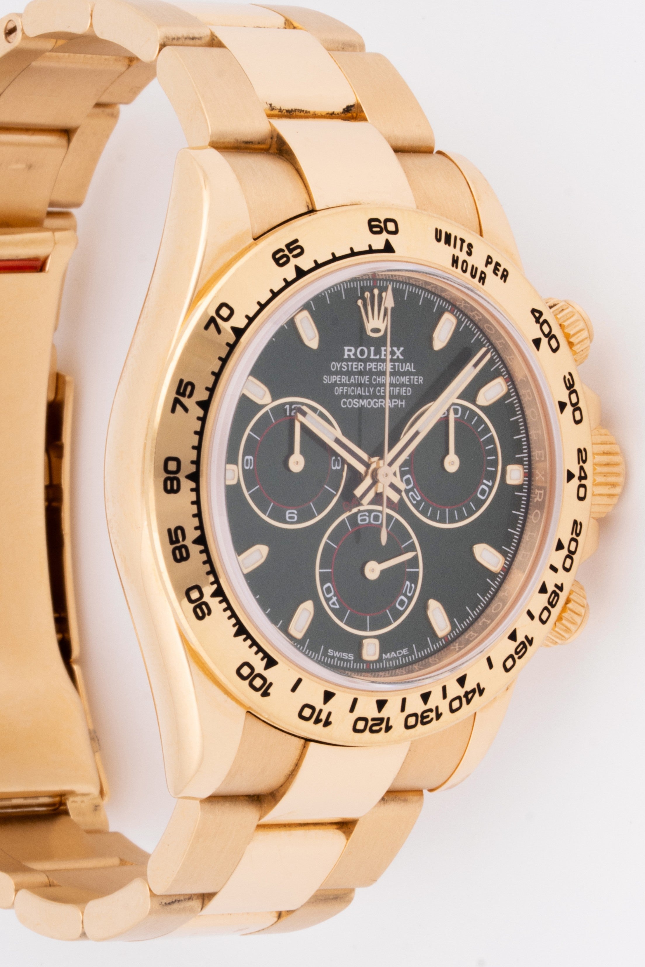 ROLEX DAYTONA YELLOW GOLD JOHN MAYER 116508 | GREEN DIAL| OYSTER BAND