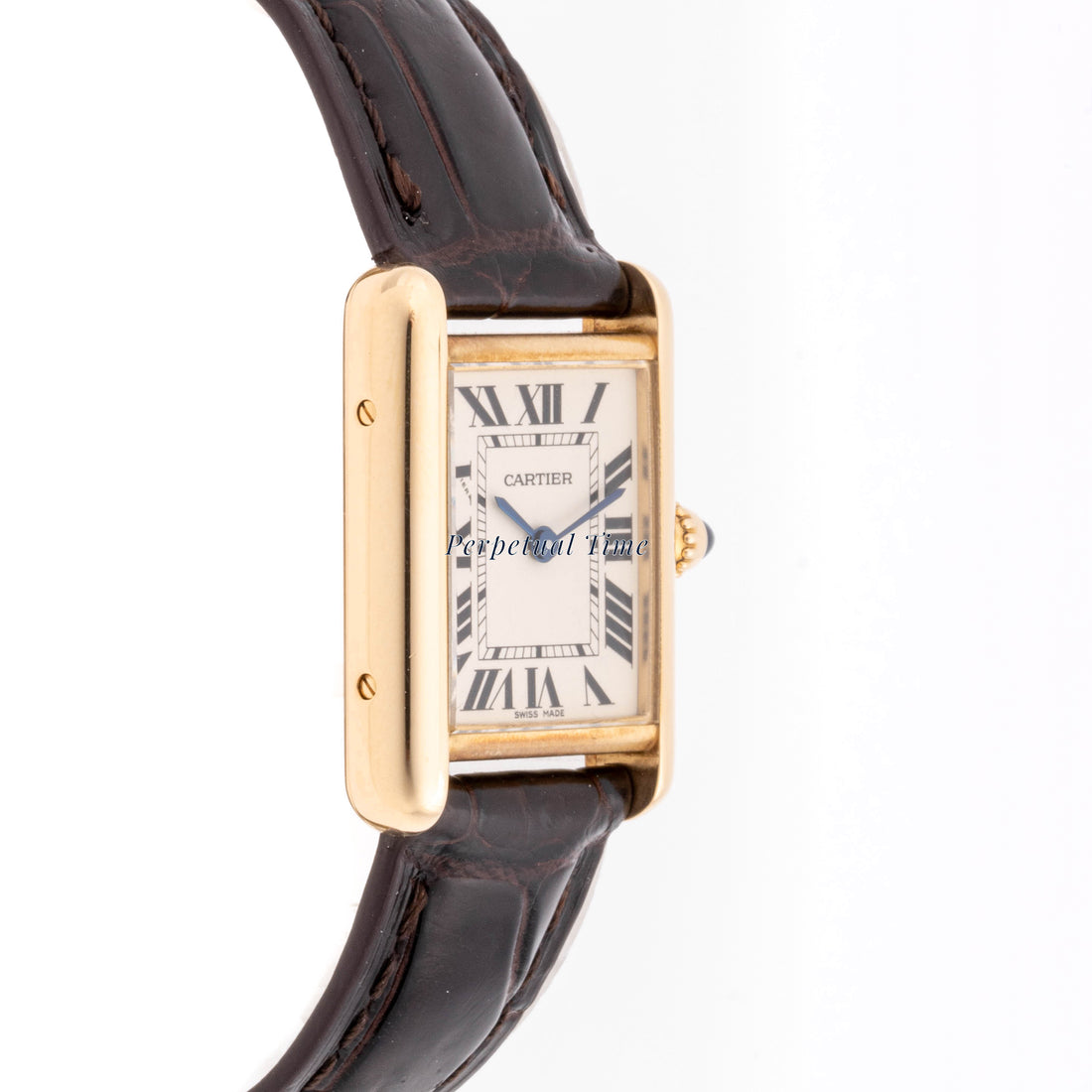 Cartier Tank Louis 22 mm Yellow Gold 2442 White  Dial | Roman Numerals hour markers, Smooth bezel