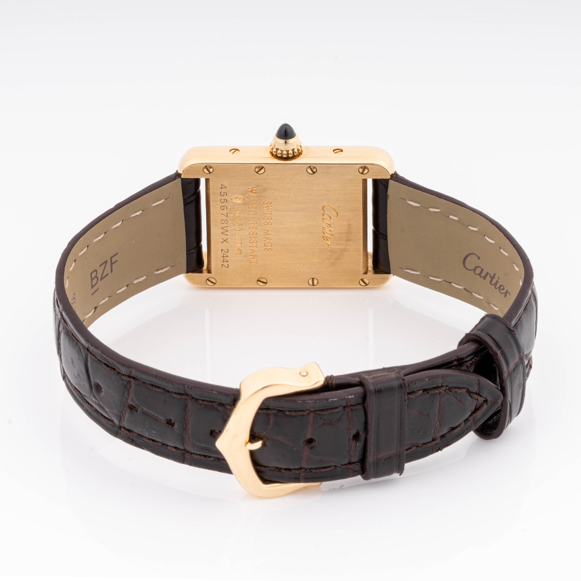 Cartier Tank Louis 22 mm Yellow Gold 2442 White  Dial | Roman Numerals hour markers, Smooth bezel