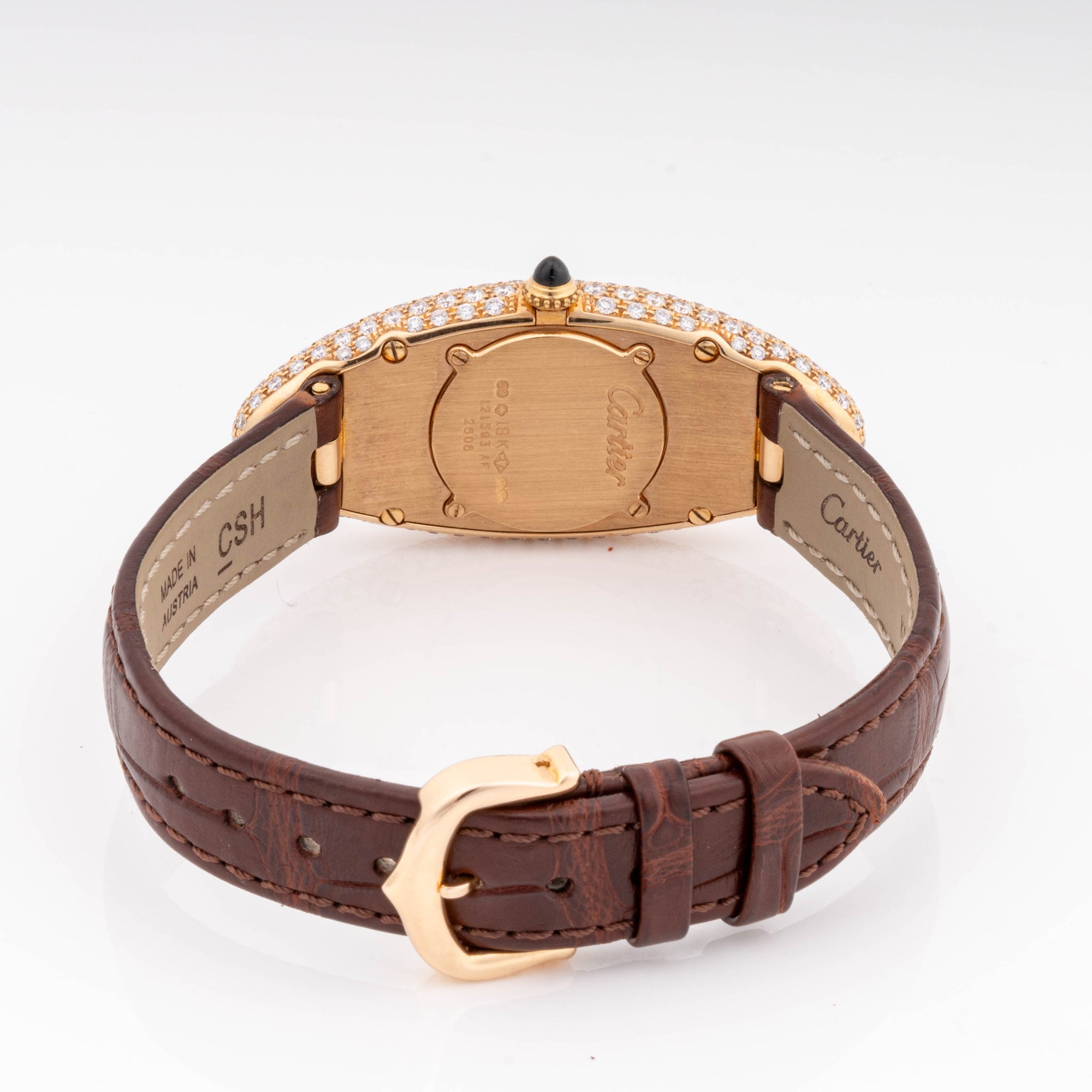 Cartier Baignoire Allongée 21 mm x 47 mm Rose Gold 2606 Silver  Dial | Roman Numerals hour markers, Diamond bezel