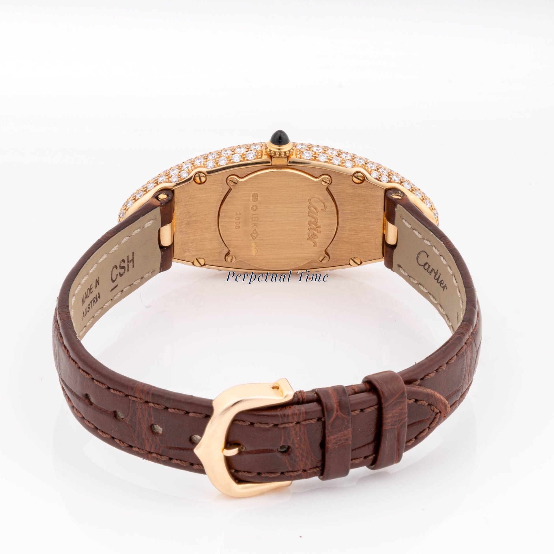 Cartier Baignoire Allongée 21 mm x 47 mm Rose Gold 2606 Silver  Dial | Roman Numerals hour markers, Diamond bezel
