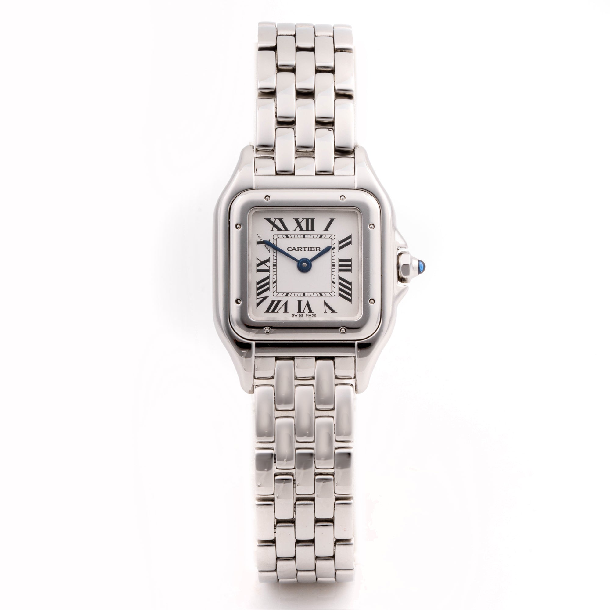 Cartier Panthère 23 mm x 30 mm Stainless Steel 4022 White  Dial | Roman Numerals hour markers, Smooth bezel