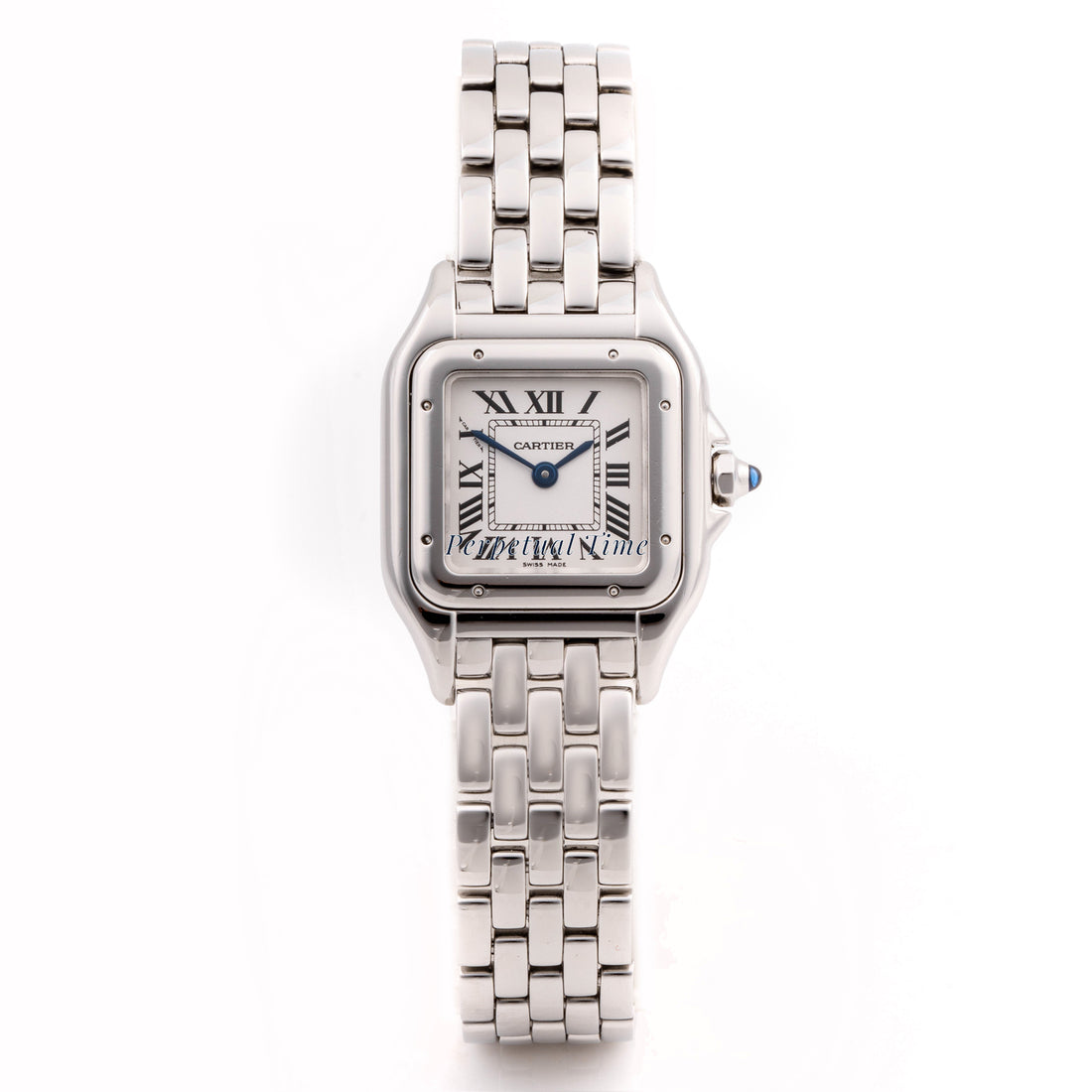Cartier Panthère 23 mm x 30 mm Stainless Steel 4022 White  Dial | Roman Numerals hour markers, Smooth bezel