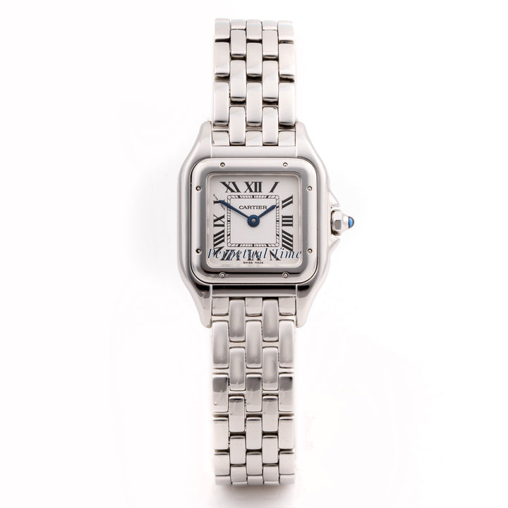 Cartier Panthère 23 mm x 30 mm Stainless Steel 4022 White  Dial | Roman Numerals hour markers, Smooth bezel