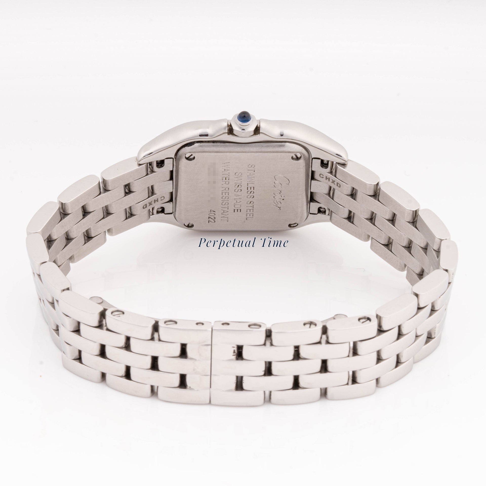 Cartier Panthère 23 mm x 30 mm Stainless Steel 4022 White  Dial | Roman Numerals hour markers, Smooth bezel