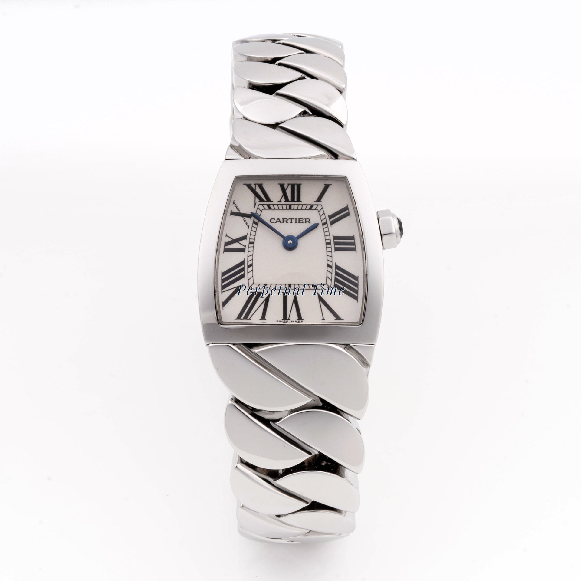 Cartier La Dona 22 mm Stainless Steel 2902 White  Dial | Roman Numerals hour markers, Smooth bezel