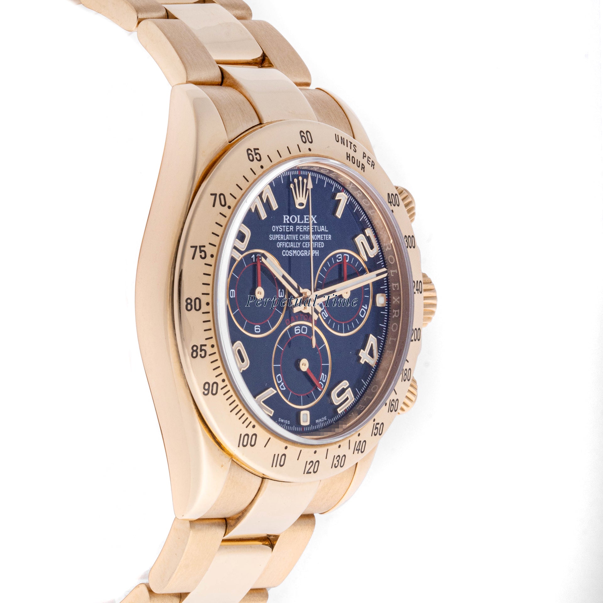Rolex Daytona 40mm Yellow Gold 116528 |BLUE RACING DIAL | OYSTER BAND |
