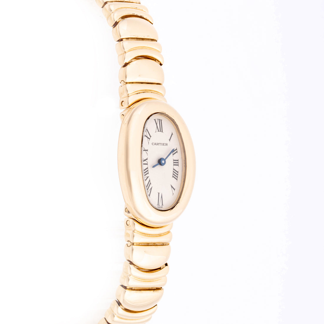 Cartier Baignoire 18mm Yellow Gold 1960 White  Dial | Roman Numerals hour markers, Smooth bezel