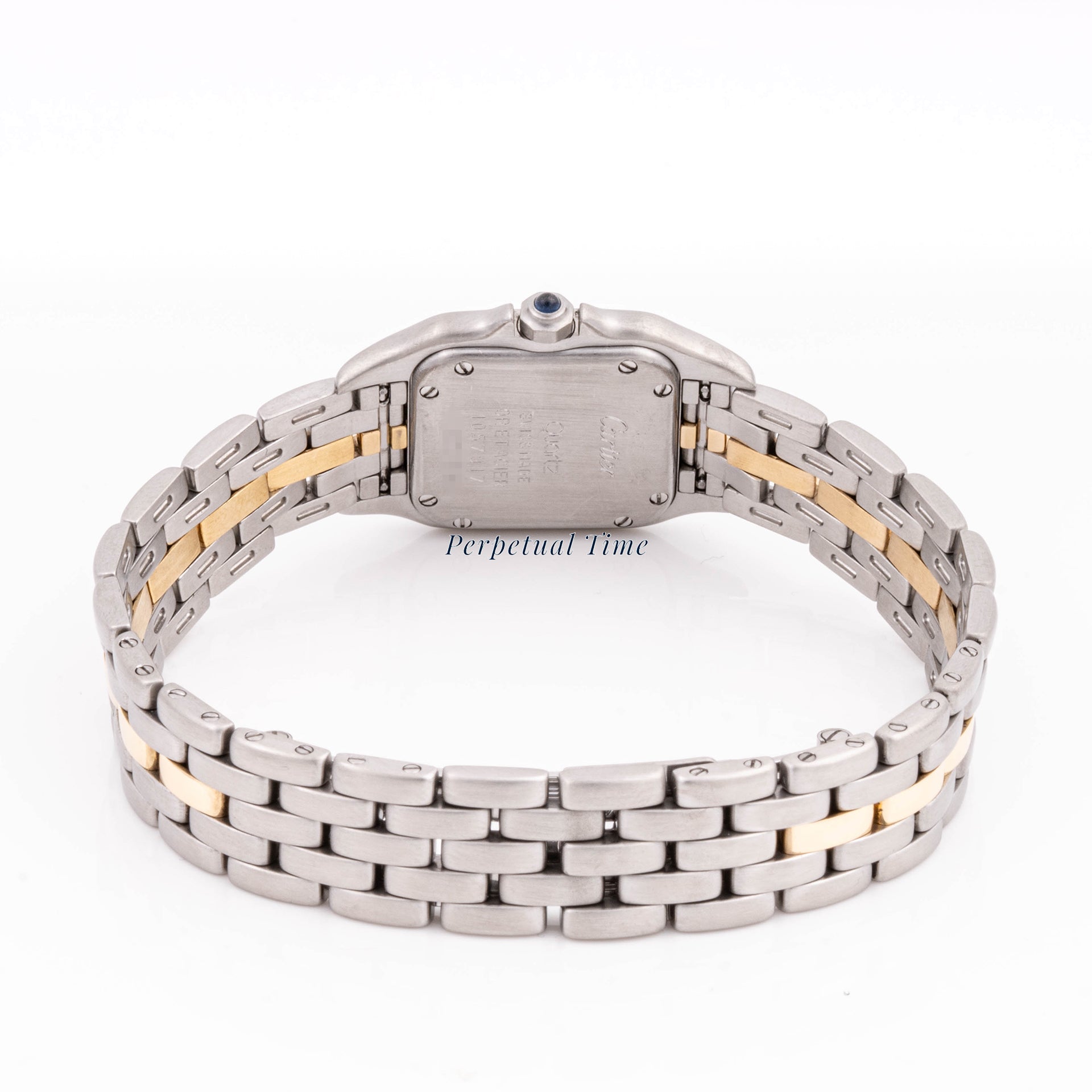 Cartier Panthère 22 mm x 29 mm Stainless Steel & Yellow Gold 1057917 Off-white  Dial | Roman Numerals hour markers, Smooth bezel