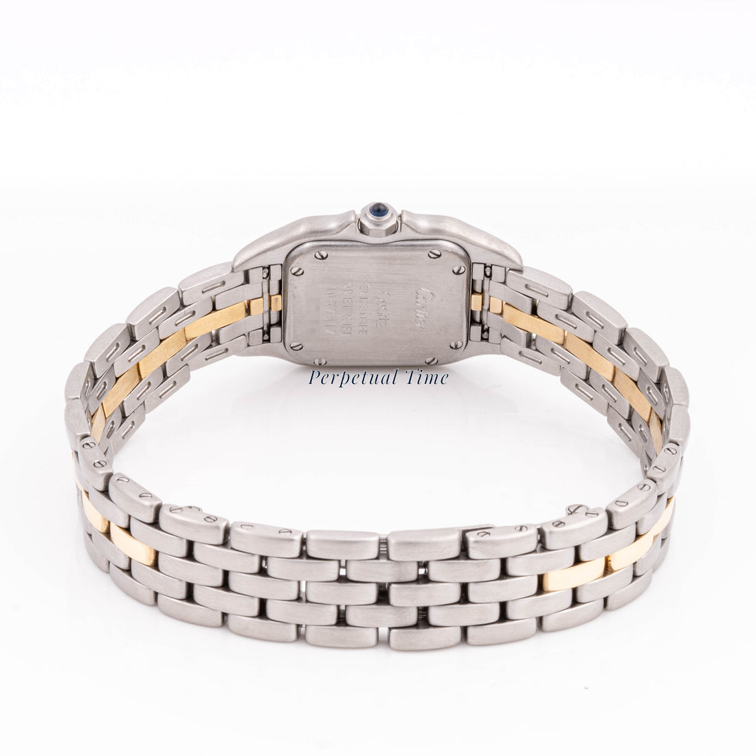 Cartier Panthère 22 mm x 29 mm Stainless Steel & Yellow Gold 1057917 Off-white  Dial | Roman Numerals hour markers, Smooth bezel