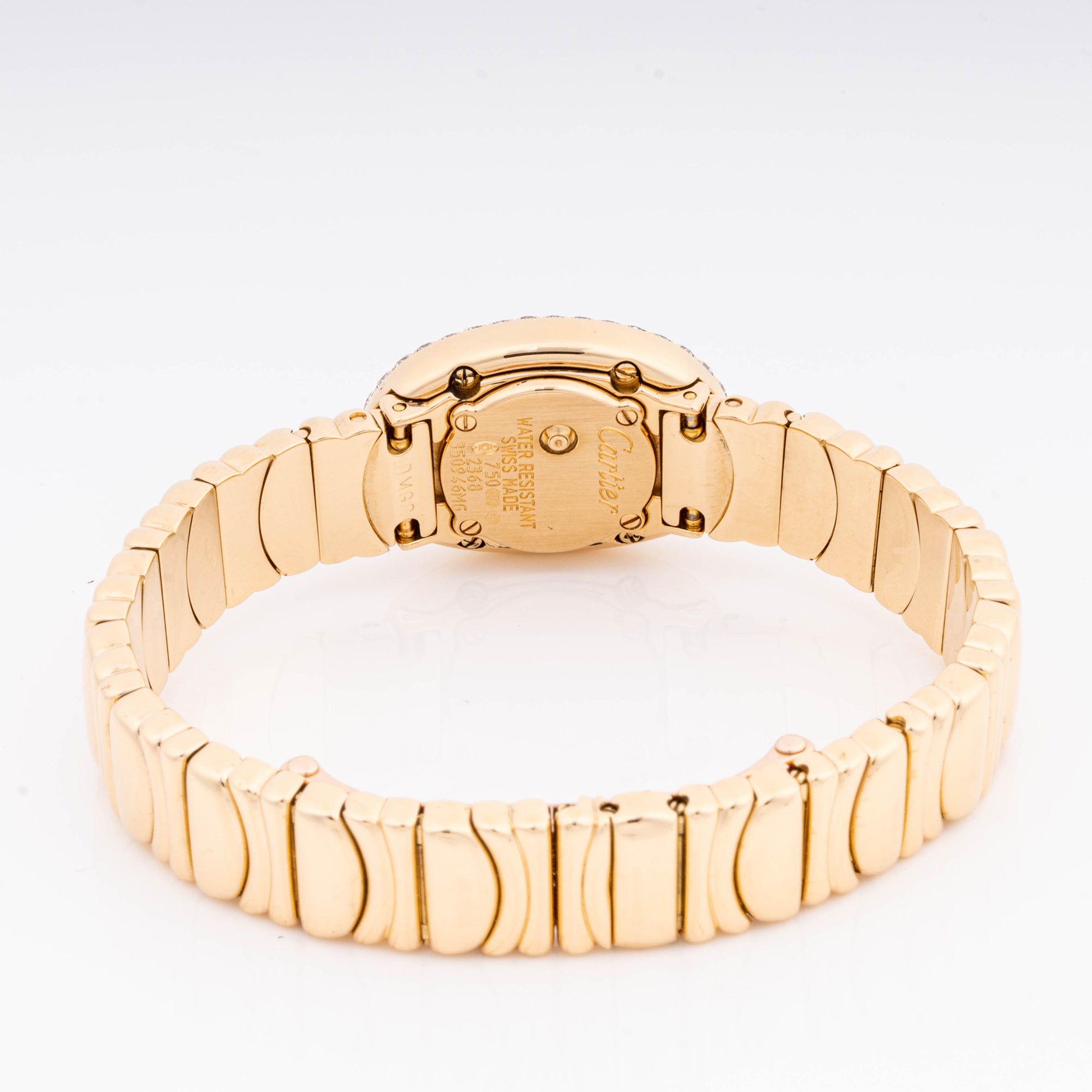 Cartier Baignoire Mini 18mm Yellow Gold 2368 White  Dial | Roman Numerals hour markers, Diamond bezel