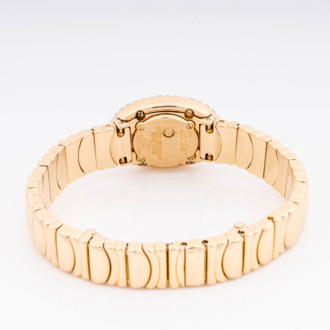 Cartier Baignoire Mini 18mm Yellow Gold 2368 White  Dial | Roman Numerals hour markers, Diamond bezel
