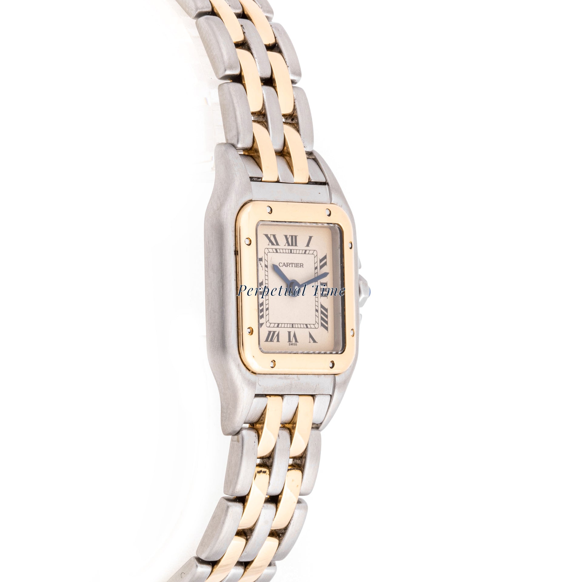Cartier Panthère 22 x 29 mm Stainless Steel & Yellow Gold 1057917 Off-white  Dial | Roman Numerals hour markers, Smooth bezel
