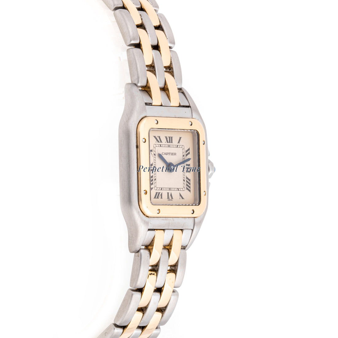 Cartier Panthère 22 x 29 mm Stainless Steel & Yellow Gold 1057917 Off-white  Dial | Roman Numerals hour markers, Smooth bezel