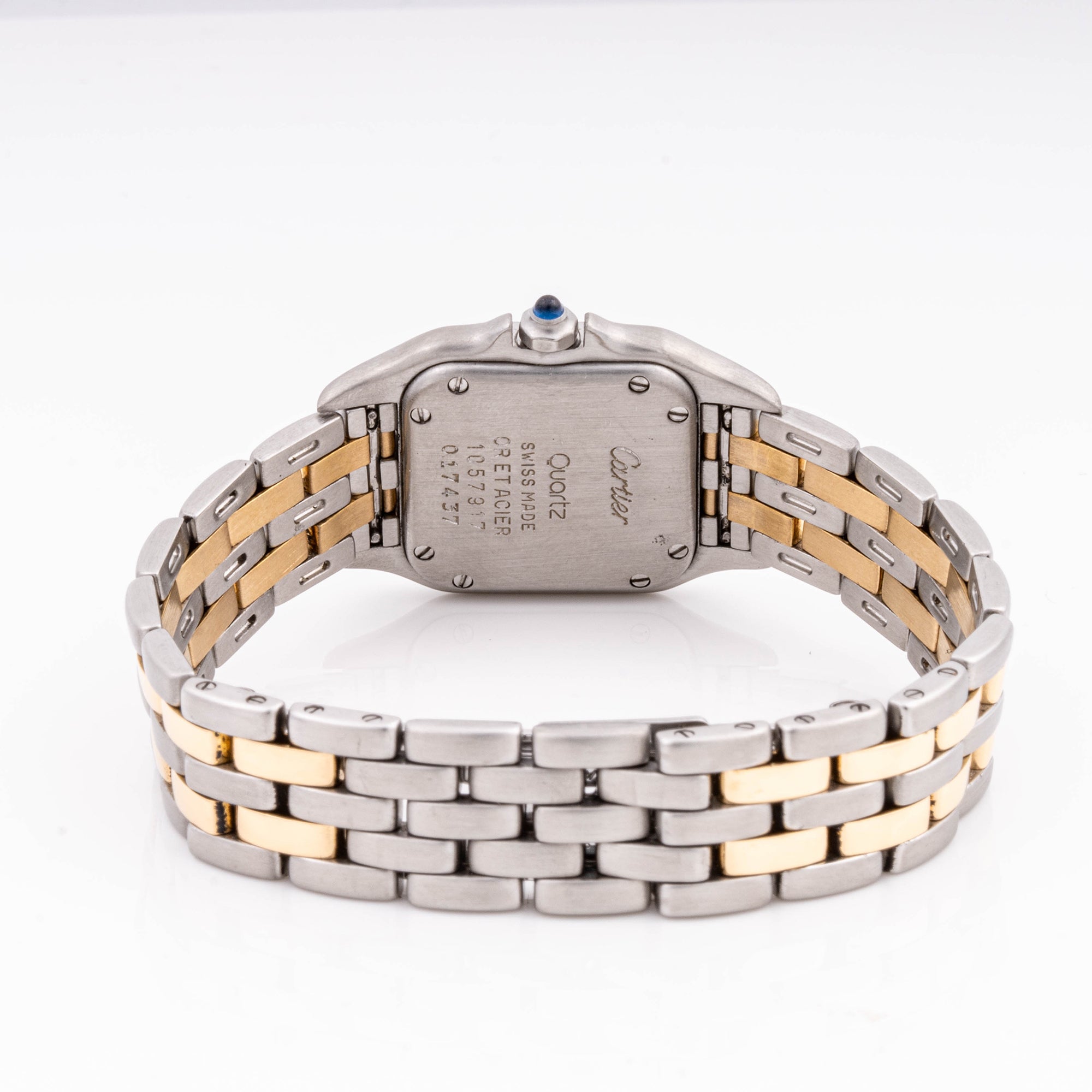 Cartier Panthère 22 x 29 mm Stainless Steel & Yellow Gold 1057917 Off-white  Dial | Roman Numerals hour markers, Smooth bezel