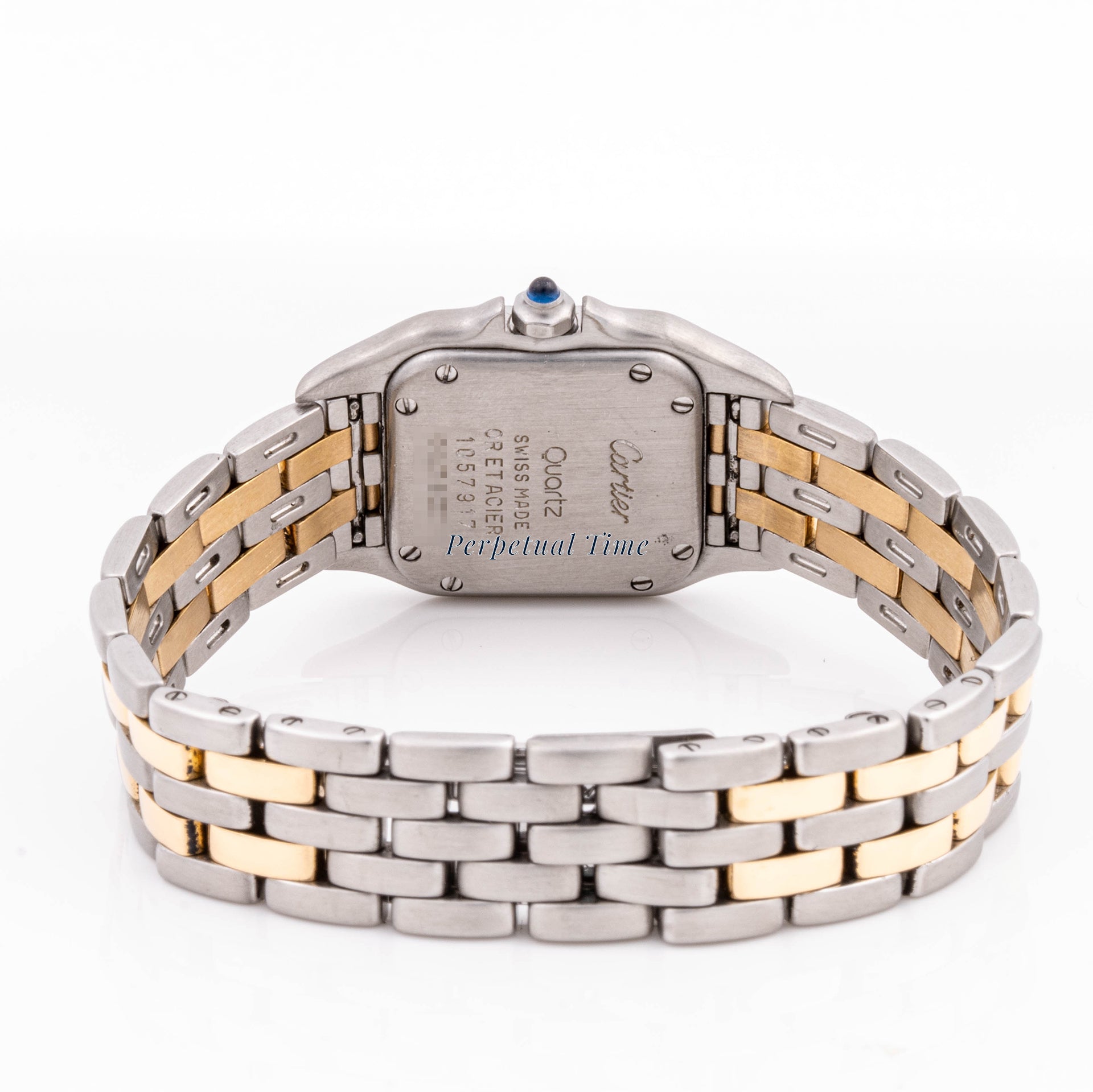 Cartier Panthère 22 x 29 mm Stainless Steel & Yellow Gold 1057917 Off-white  Dial | Roman Numerals hour markers, Smooth bezel