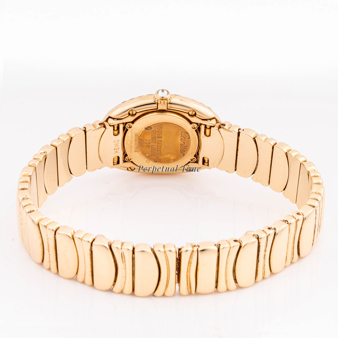 Cartier Baignoire 22.5 x 31 mm Yellow Gold 1954 Silver  Dial | Roman Numerals hour markers, Diamond bezel