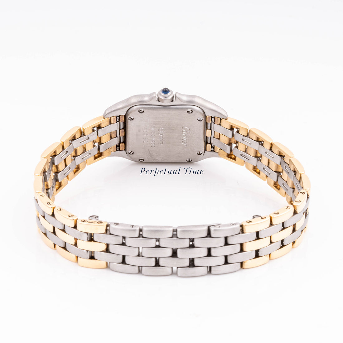 Cartier Panthère 22 mm Stainless Steel & Yellow Gold 166921 Off-white  Dial | Roman Numerals hour markers, Smooth bezel