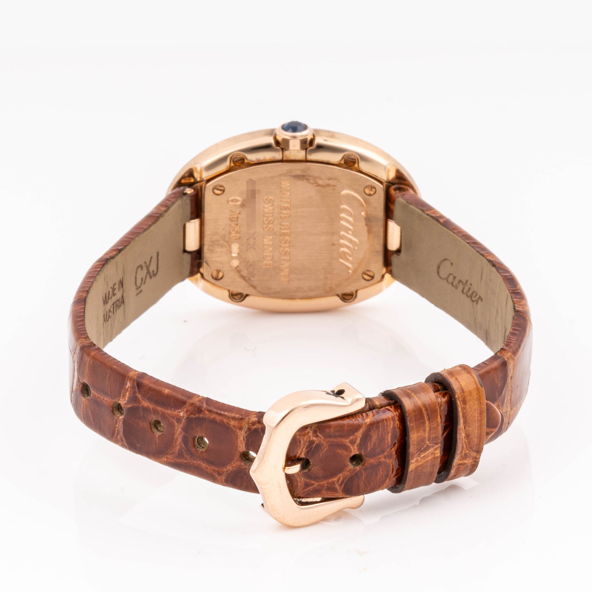 Cartier Baignoire 20 x 27 mm Rose gold 3084 Off-white  Dial | Roman Numerals hour markers, Smooth bezel