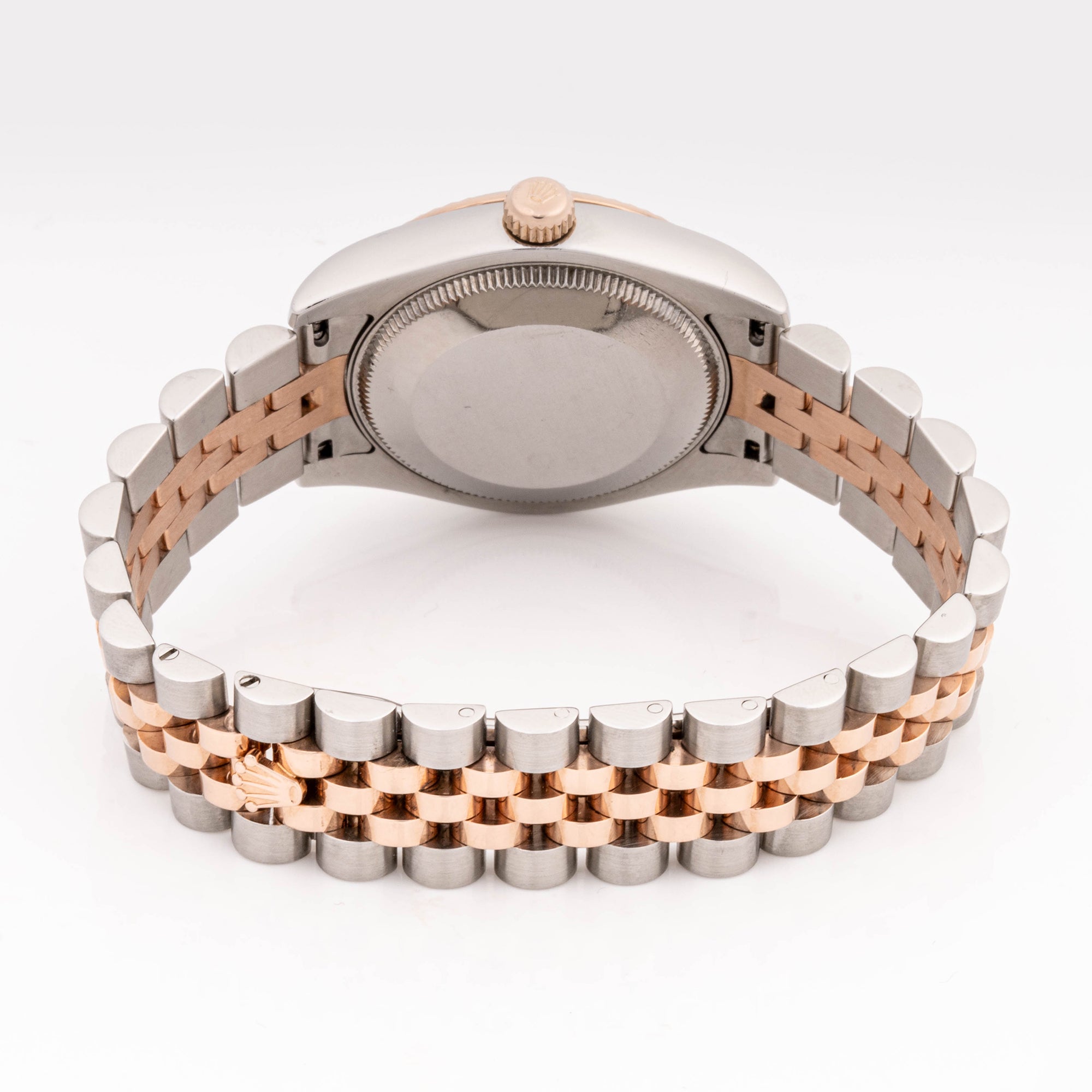 Rolex Datejust 31 mm Rose Gold & Stainless Steel 178271 Black Concentric Dial | Roman Numerals hour markers, Fluted bezel