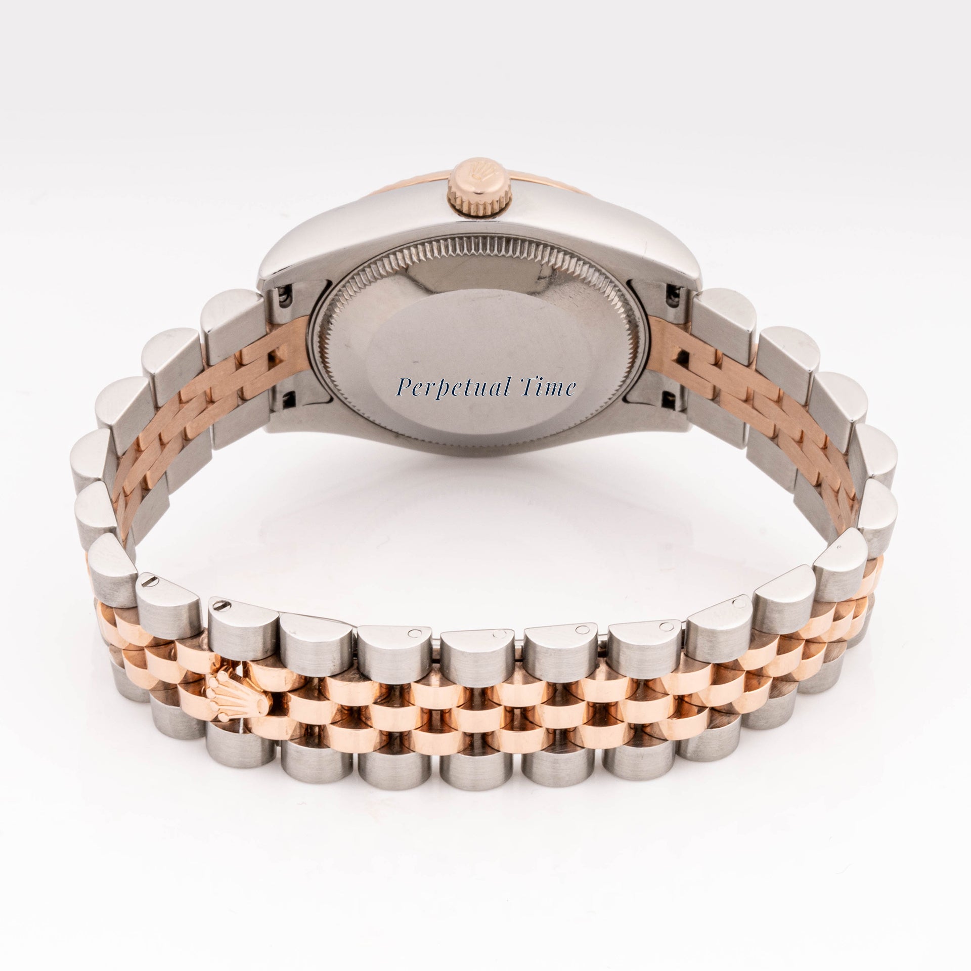 Rolex Datejust 31 mm Rose Gold & Stainless Steel 178271 Black Concentric Dial | Roman Numerals hour markers, Fluted bezel