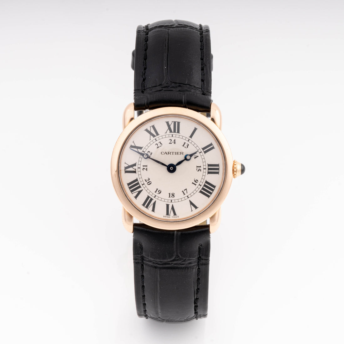 Cartier Ronde Louis 29 mm Rose Gold 2886 Off-white  Dial | Roman Numerals hour markers, Smooth bezel